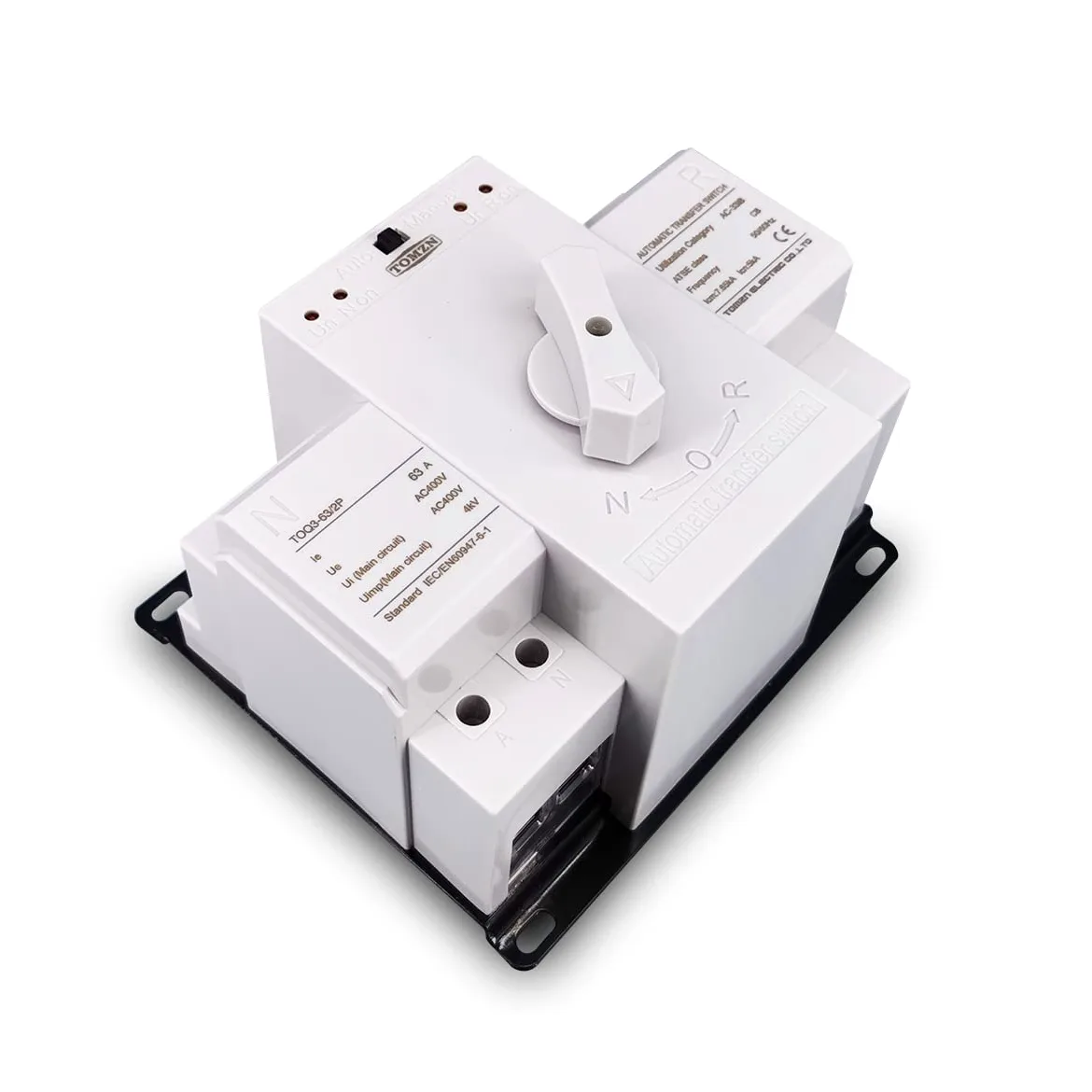 Interruttore Magnetotermico Differenziale 2 Ingresso 1 Outpout 2P 63A 230V 50/60 Hz. MCB. Tipo Dual Power Switch di trasferimento automatico ATS