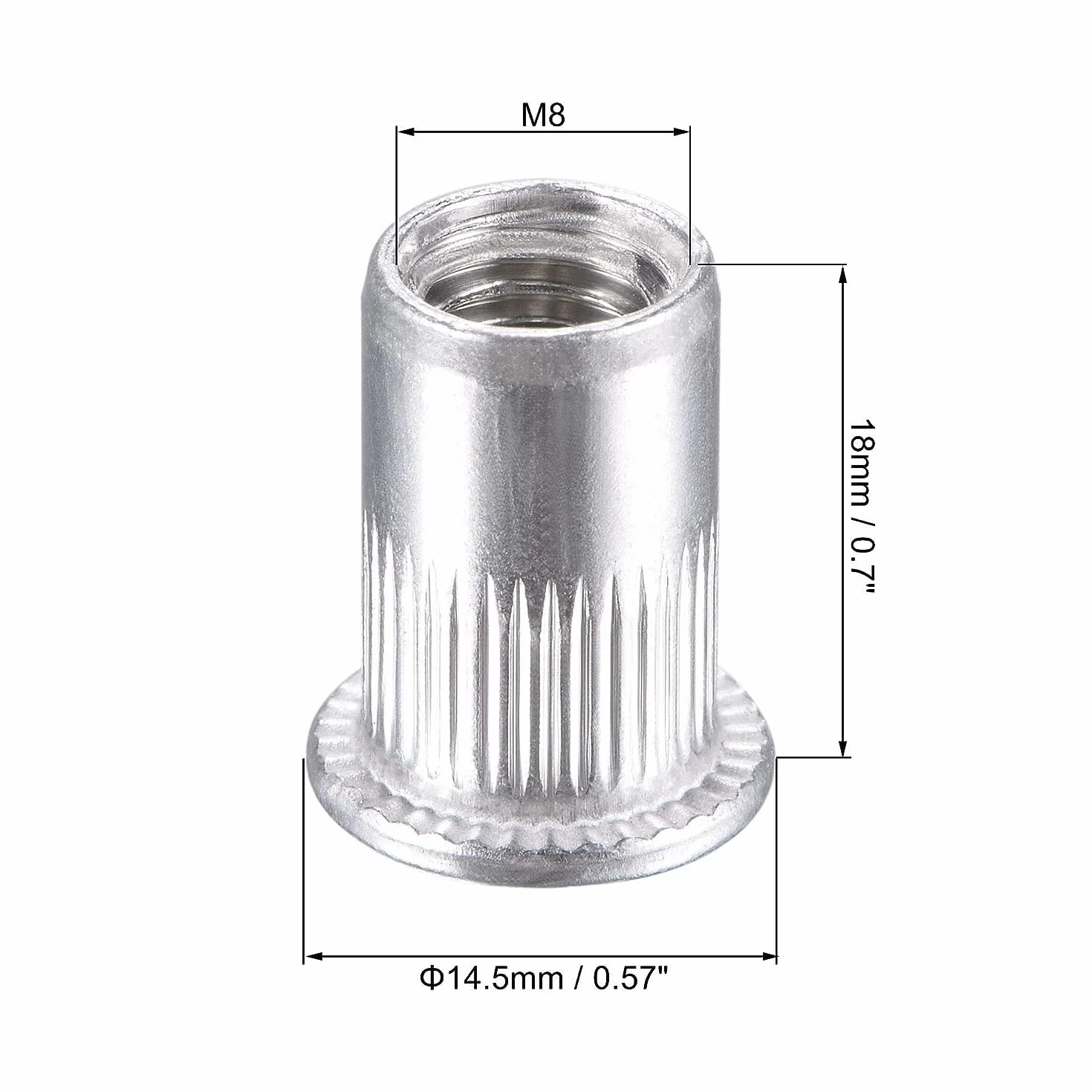Inserti rivetto alluminio M8 dado Rivnut Nutsert 8 mm veda