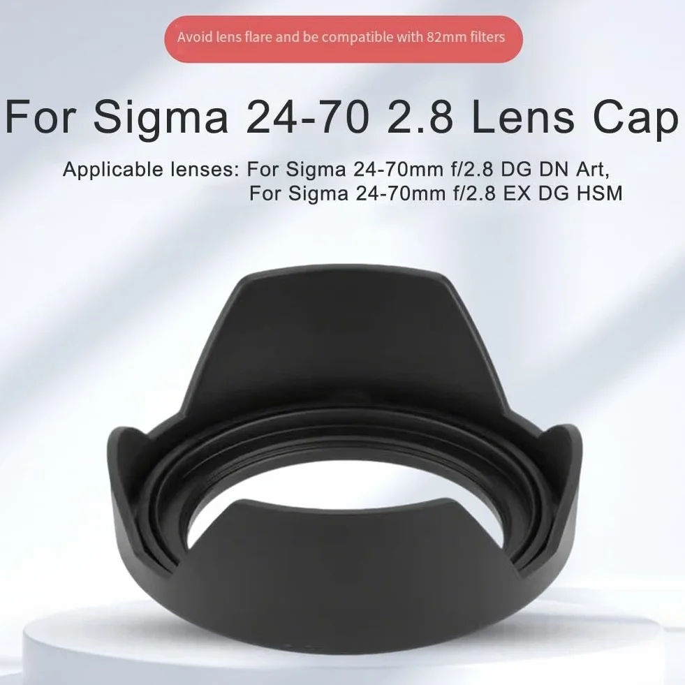 Paraluce per 24-70 mm f/2.8 DN Art & EX HSM, reversibile 82 mm fiore parasole compatibile con filtri da 82 mm, scudo luminoso ABS per fotografia