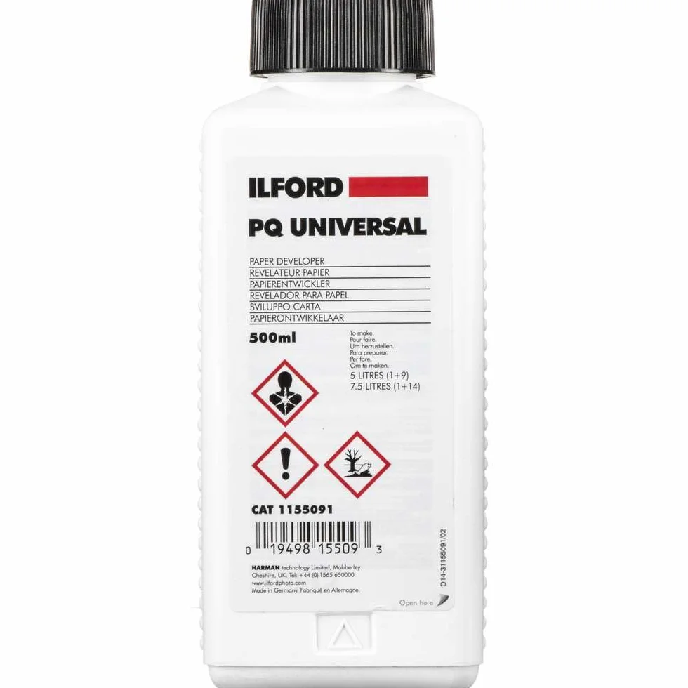 Ilford, PQ Universal, flacone di liquido per sviluppo fotografico in bianco e nero, 500 ml (etichetta italiana non garantita)