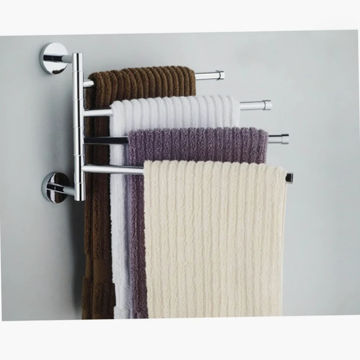 Porta Asciugamani Girevole in Acciaio Inox per Bagno e Cucina | Argento, Resistente alla Ruggine, Salvaspazio, Accessori Bagno, Lega di Zinco