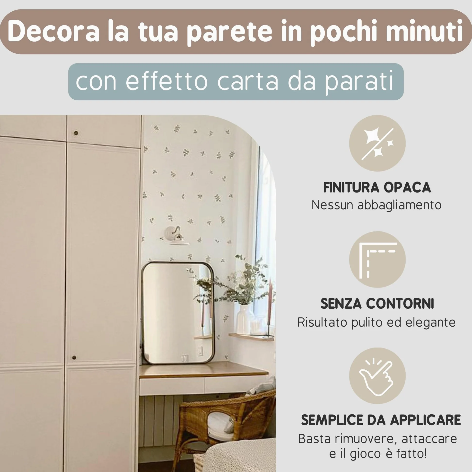 Adesivi Murali Bambini | Adesivi Cameretta Bambino Bimba Foglie Acquerello | Effetto Carta da Parati Adesiva | Copre 6 m² | 160 pezzi | TRESXICS (Verde)