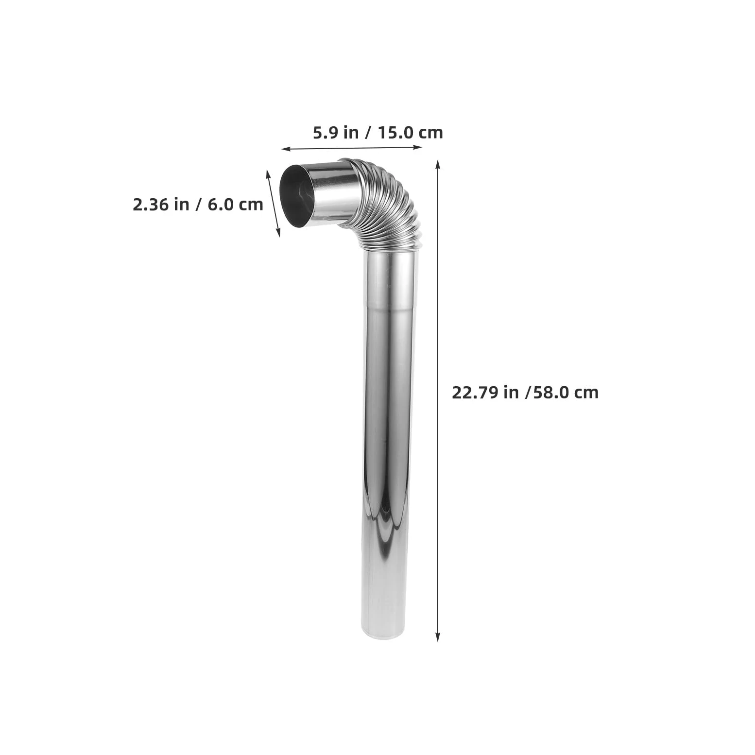 Tubo Fumaria Inox 4 Pezzi Argento Rinforzato per Caldaia | Adatto a Stufa a Legna e Ambienti Domestici o Commerciali, Installazione Semplice, Ventilazione Ottimale, Riduce Fumi