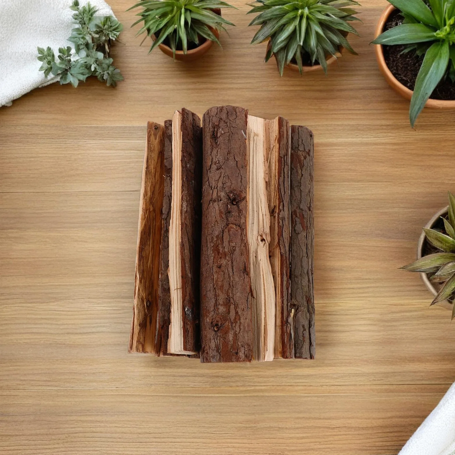 OSALADI Ceppi per Caminetti da Interno Legna Secca Naturale 22cm Set da 10 Pezzi Tronchi Decorativi per Bracieri e Feste Invernali