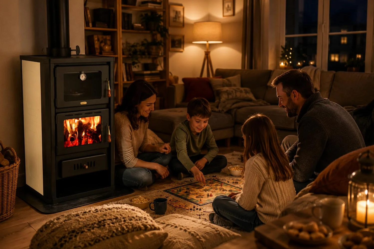 Stufa a legna 5+15 kW con forno e serbatoio di ritorno Prity FGW15