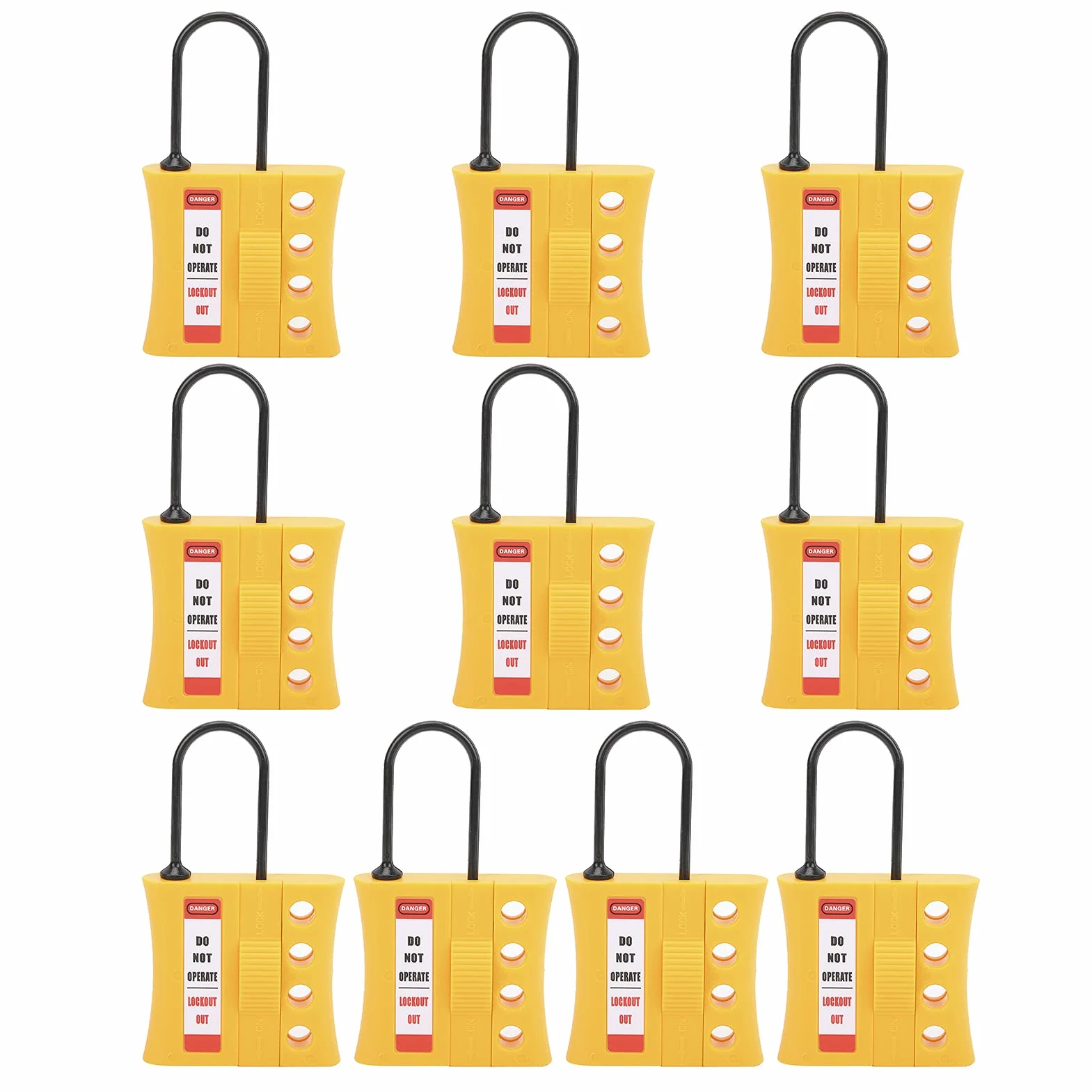 Lucchetto di Sicurezza in Nylon a 4 Fori Durevole 10 Pezzi 3 Mm per Isolamento Elettrico e Bloccaggio Adatto per Kit di Etichettatura per Blocco Elettrico