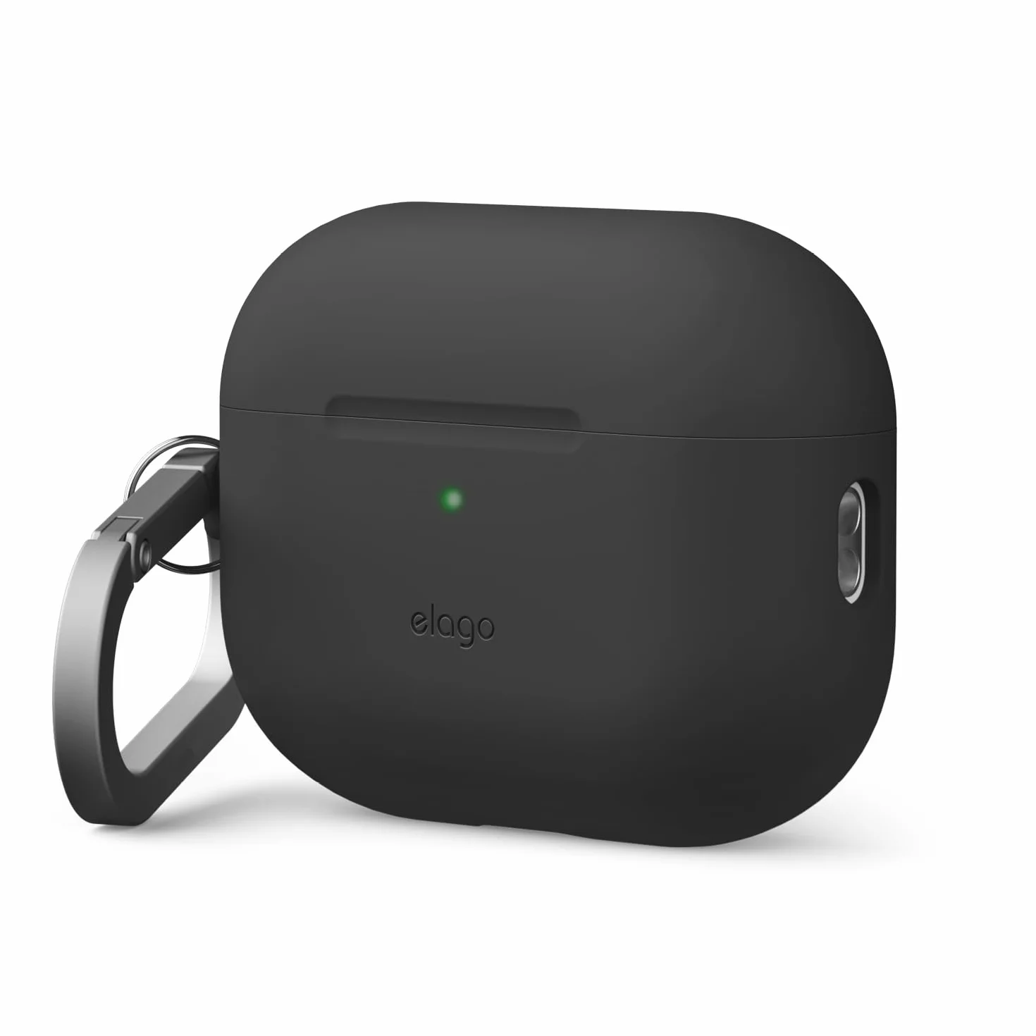 elago Custodia in Silicone Premium per AirPods Pro 3, Compatibile con Ricarica Wireless, Morbido, Protezione Totale, LED Frontale Visibile, con Moschettone (Nero)