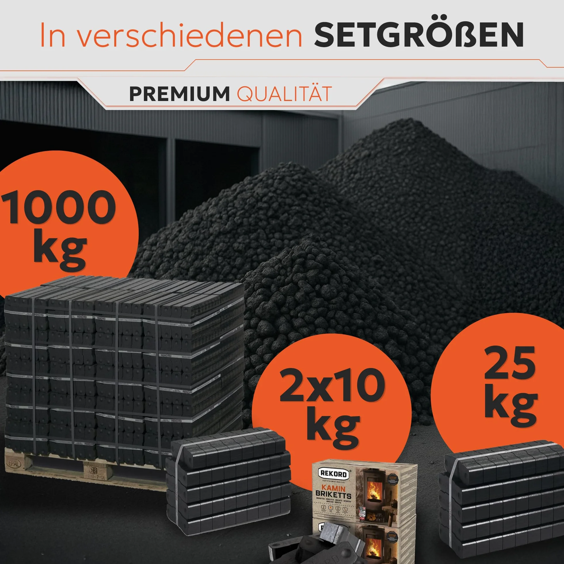 Bricchette di lignite da 20 kg (2 x 10 kg) – Alto potere calorifico per camino e stufe a fuoco permanente