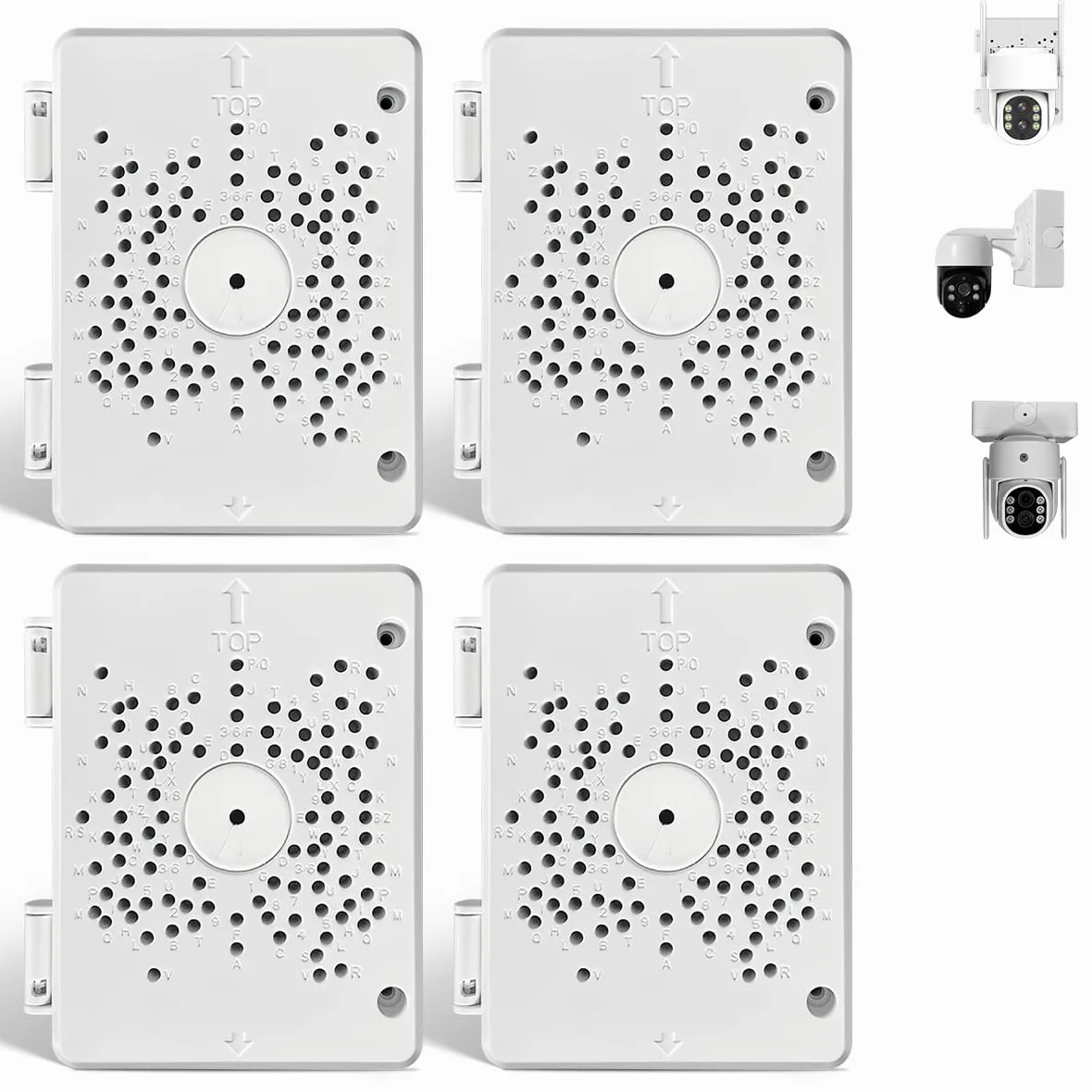 OOSSXX Scatola di giunzione quadrata in plastica ABS, per telecamera di sicurezza esterna, impermeabile, per nascondere il cavo, per telecamere di sorveglianza CCTV (4 confezioni)
