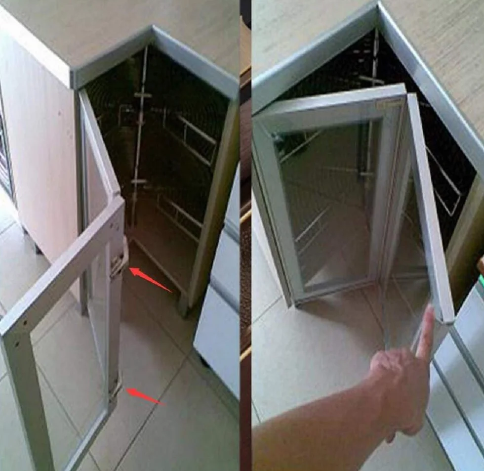 Cerniera angolare a 135 gradi con anta angolare pieghevole a vite cerniera nascosta combinazione di mobili da cucina cerniera ad angolo 2 pezzi