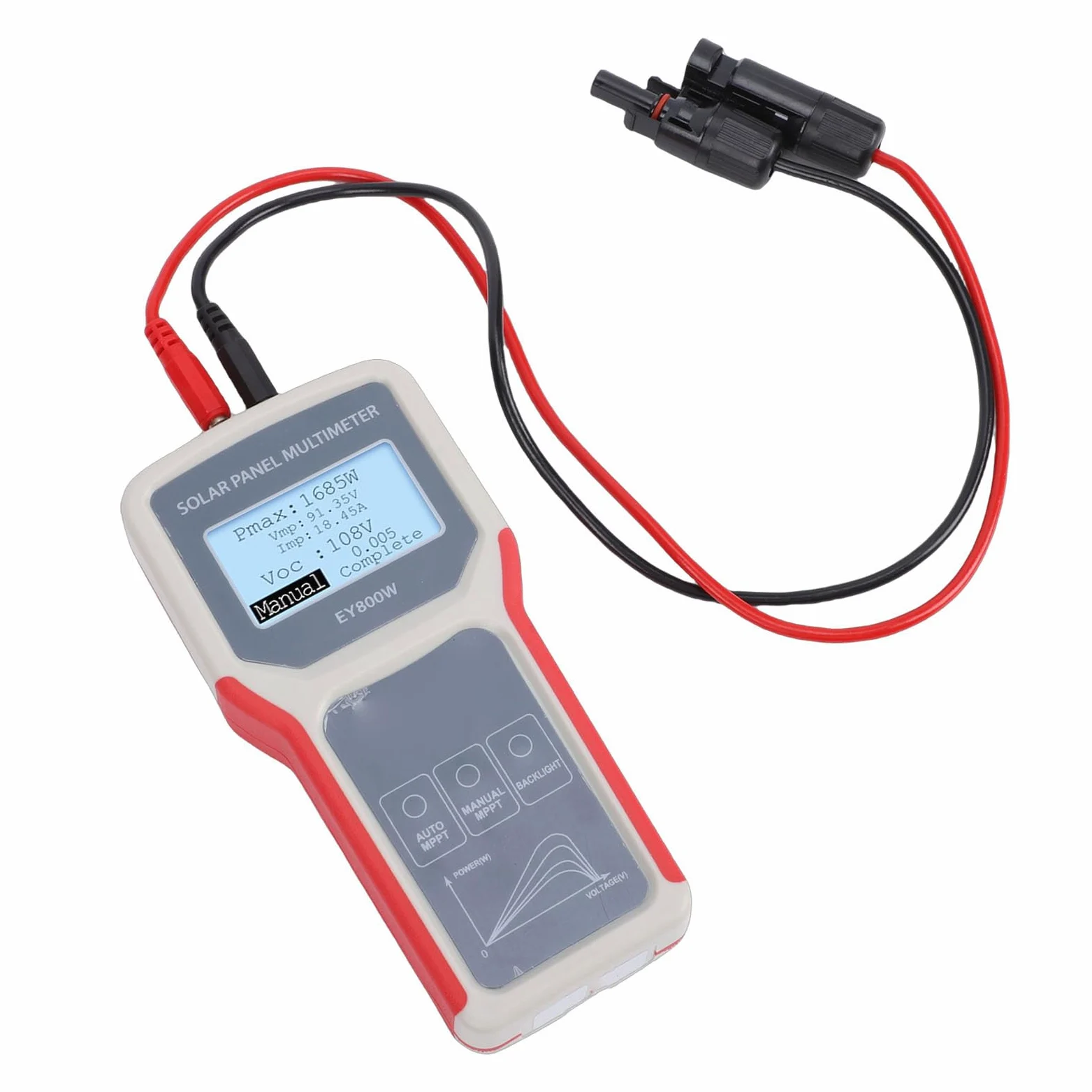 Tester per Pannelli Solari, 5 800 W 12 60 V 0 35 A MPPT Tester per Pannelli Solari Multimetro per Fotovoltaici con Ampio Display LCD per la Risoluzione dei Problemi del Solare Residenziale