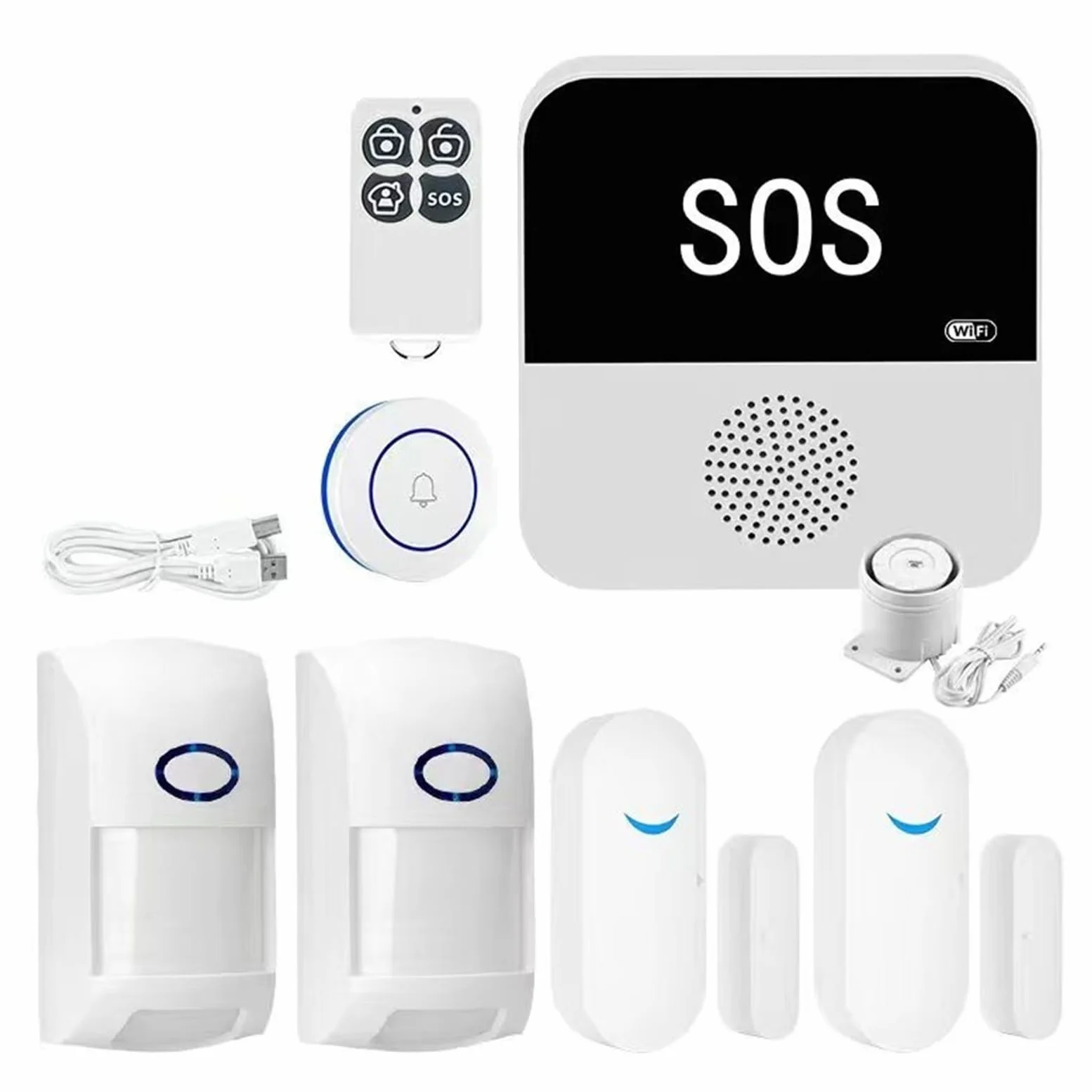 Sistemi Sicurezza Casa Wireless WiFi Smart Home Automation di allarme Kit protezione sicurezza con sensore antifurto(KIt F)