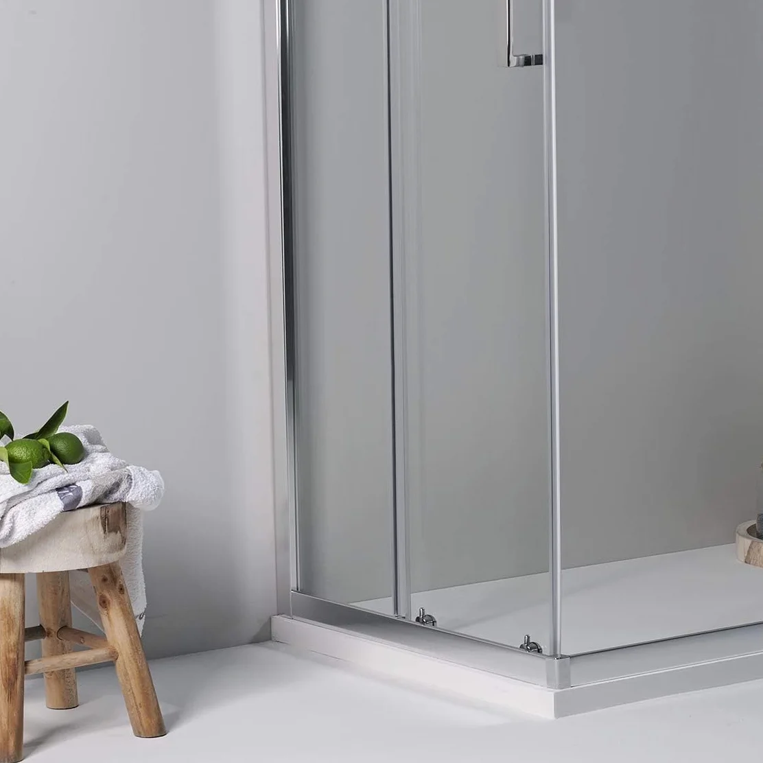 Box Doccia Angolare 70x100 cm Cabina Doccia Porta Scorrevole Vetro Temperato 6mm Anticalcare Alluminio Cromato Chiusura Magnetica