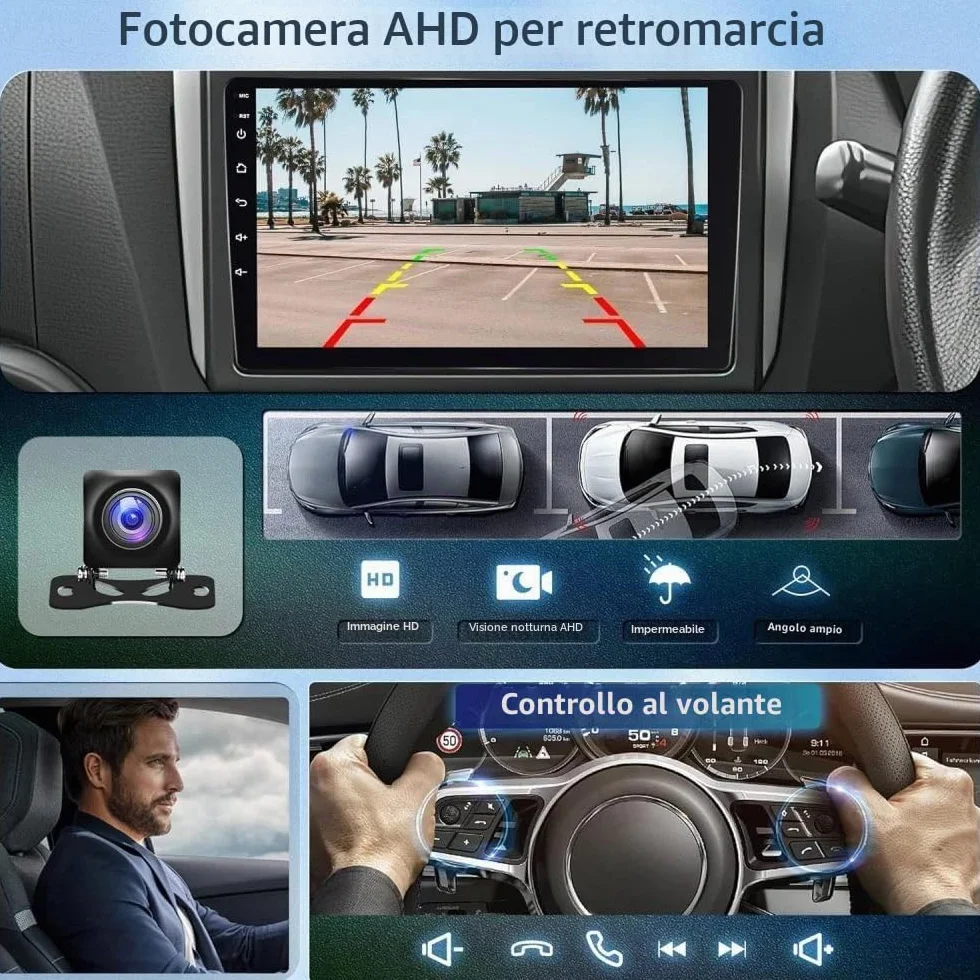 Autoradio Android da 9 pollici per Mercedes Smart Forfour Fortwo 453 2014-2022, schermo touch screen wireless, Radio Fortwo 453 Bluetooth Carplay Android Auto 2 DIN con telecamera di retromarcia