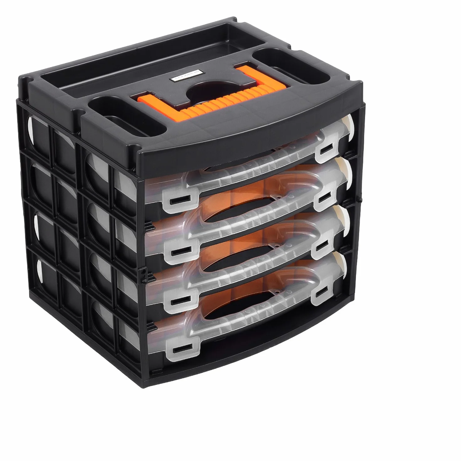 ALUTEC Valigetta a Scomparti 56100 - Cassetta Porta Minuteria con 4 Scatole Professionali 300 Scomparti
