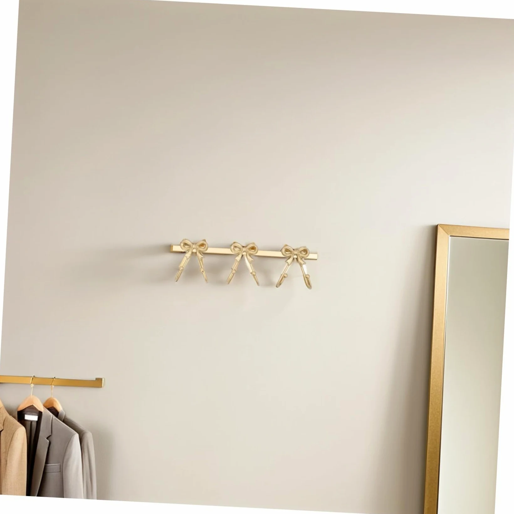 Gancio Di Ferro Fiocco Dorato Appendiabiti Per Bagno e Casa Gancio Portaoggetti in Metallo Per Cappello Borsa Chiave Organizer Da Parete Rustico