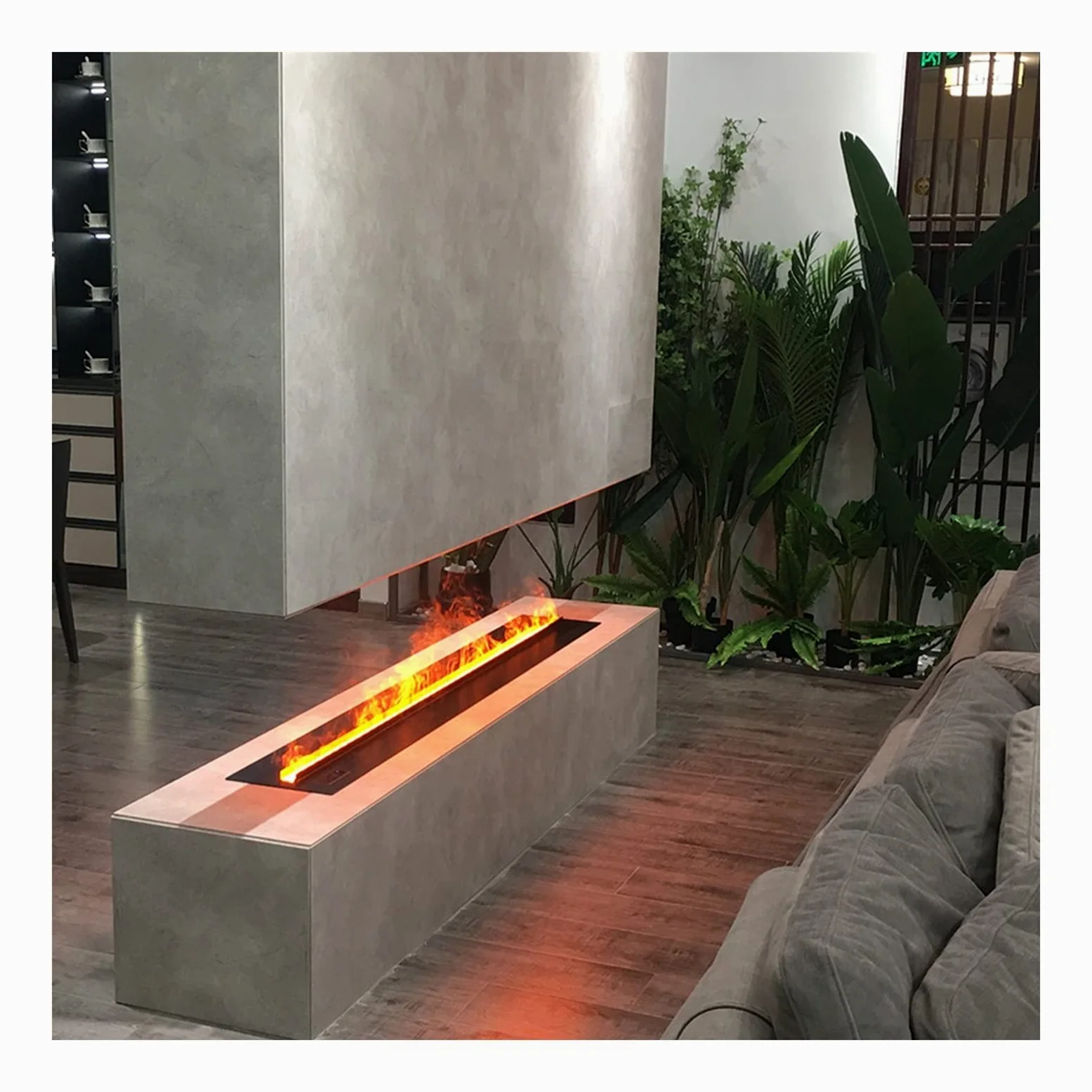 Caminetti elettrici 39.4 "/47.2" Camino elettrico Camino ultra-sottile Pannello da incasso a fiamma Fiamma del telecomando Caminetto con touch screen LCD e telecomando for casa e ufficio camino finto