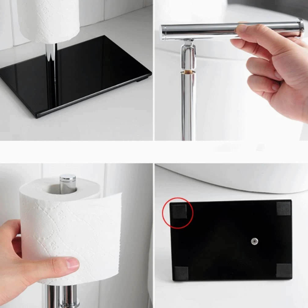 Porta Carta igienica Porta Tessuto da Terra Pieno in Rame del Rame Pieno del Rame del Rame del Rame del Rame di Alto Valore con Il Supporto del Vetro temperato for Il Bagno Design Elegante