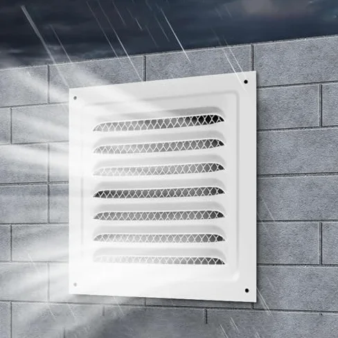 Griglia di ventilazione in acciaio inox, regolabile, per sistemi HVAC, montaggio a soffitto/parete, 250 x 250 mm, con schermo ct
