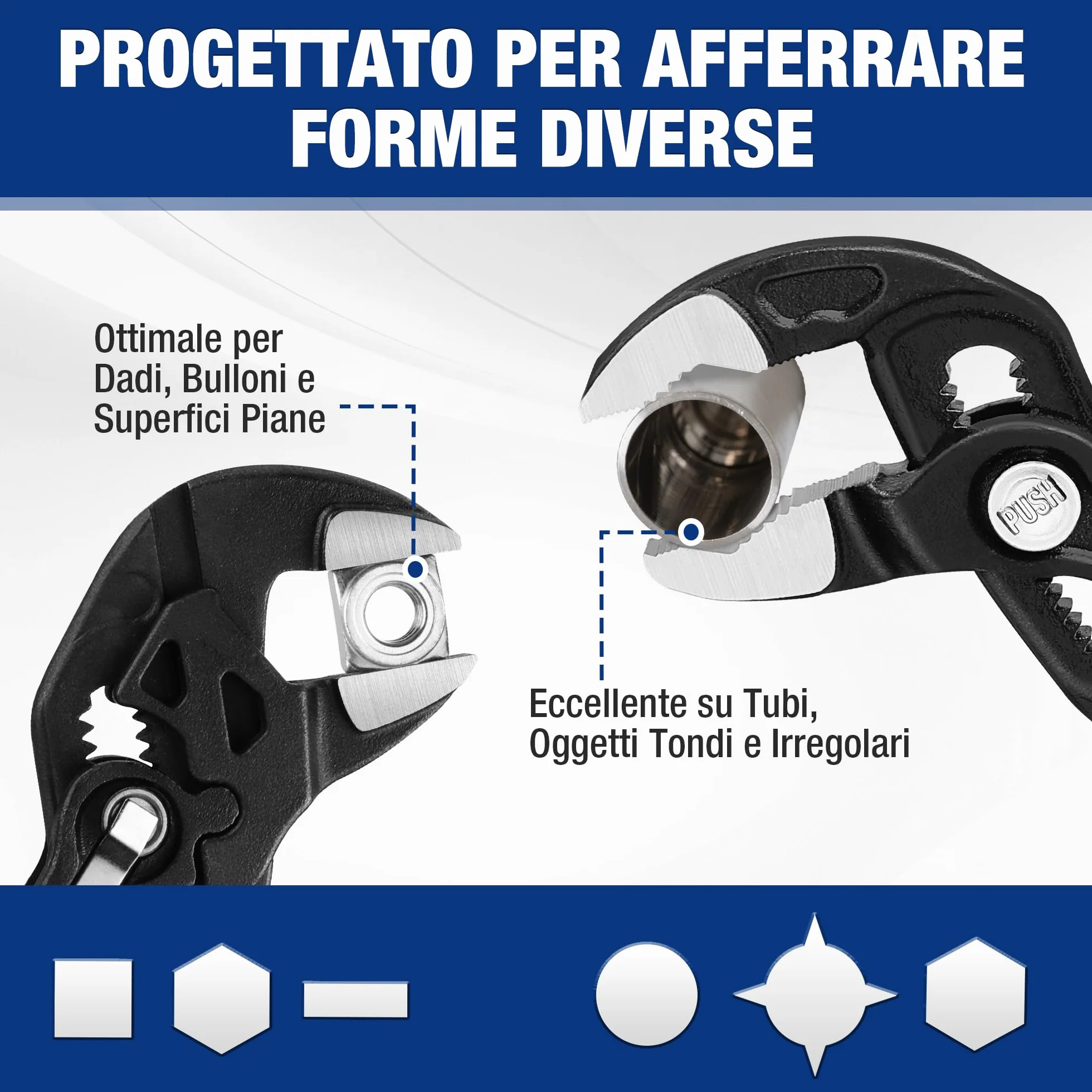 WOKRPRO Set di 2 Pinze Idraulico da 180 mm, Pinza a Pappagallo, Acciaio CrV, Apertura 40/42 mm