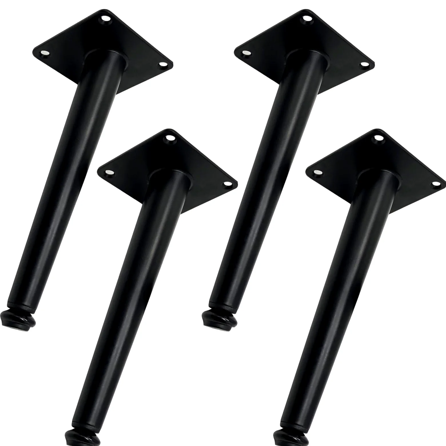 Piedini per Tavolo Conici Di Ricambio 4 Pezzi Piedini Regolabili per Tavolo Acciaio Laminato A Freddo Nero Vernice Spray Piedini per Divano Altezza: 10,5-72,5 cm Piedini per Mobile 50,5 cm/19,9"