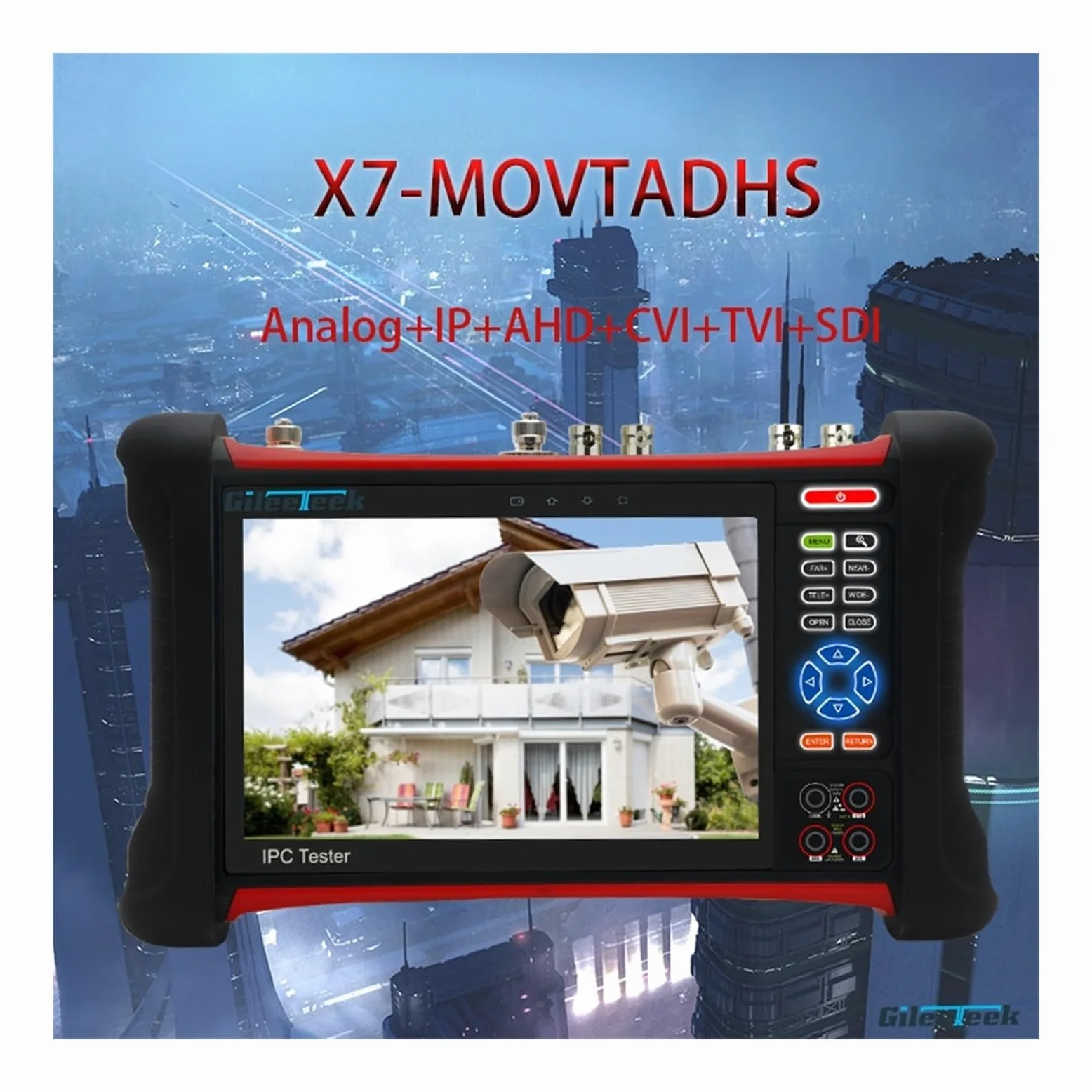 Supporto per tester CCTV per telecamera IP X7-MOVTADHS Tester Telecamera Analogica IP Monitor Tester CCTV Da 8 MP Con Analogico + LP + AHD + CVI + TVI + SDI Tester CCTV Multifunzione 6 In 1