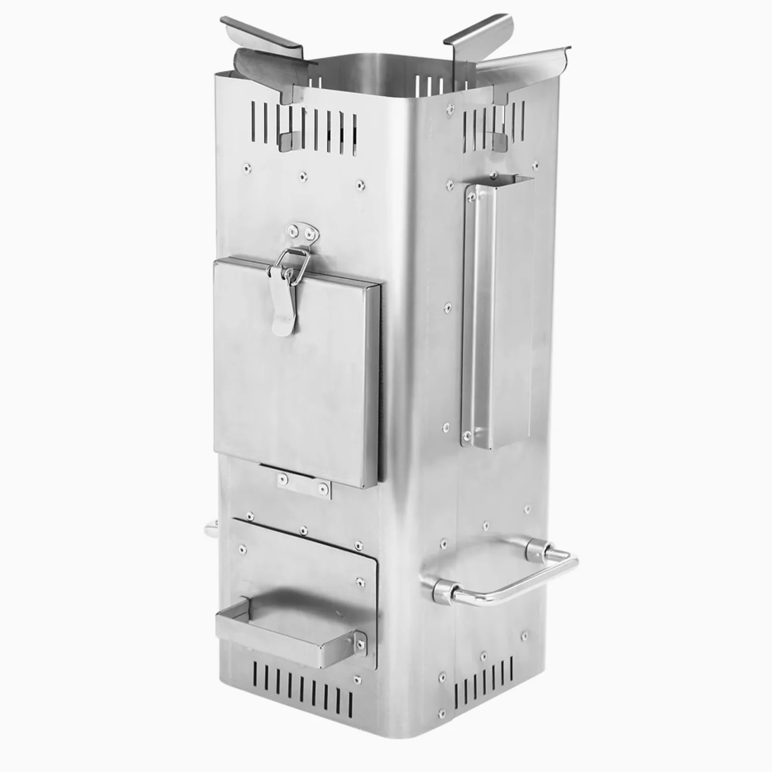 Stufa a Legna Piccola Realizzato in Acciaio Inox 201 Portapentole Rimovibile Mini Stufa a Legna da Campeggio con Cassetto Raccogli-cenere Adatto per Campeggio e Cucina