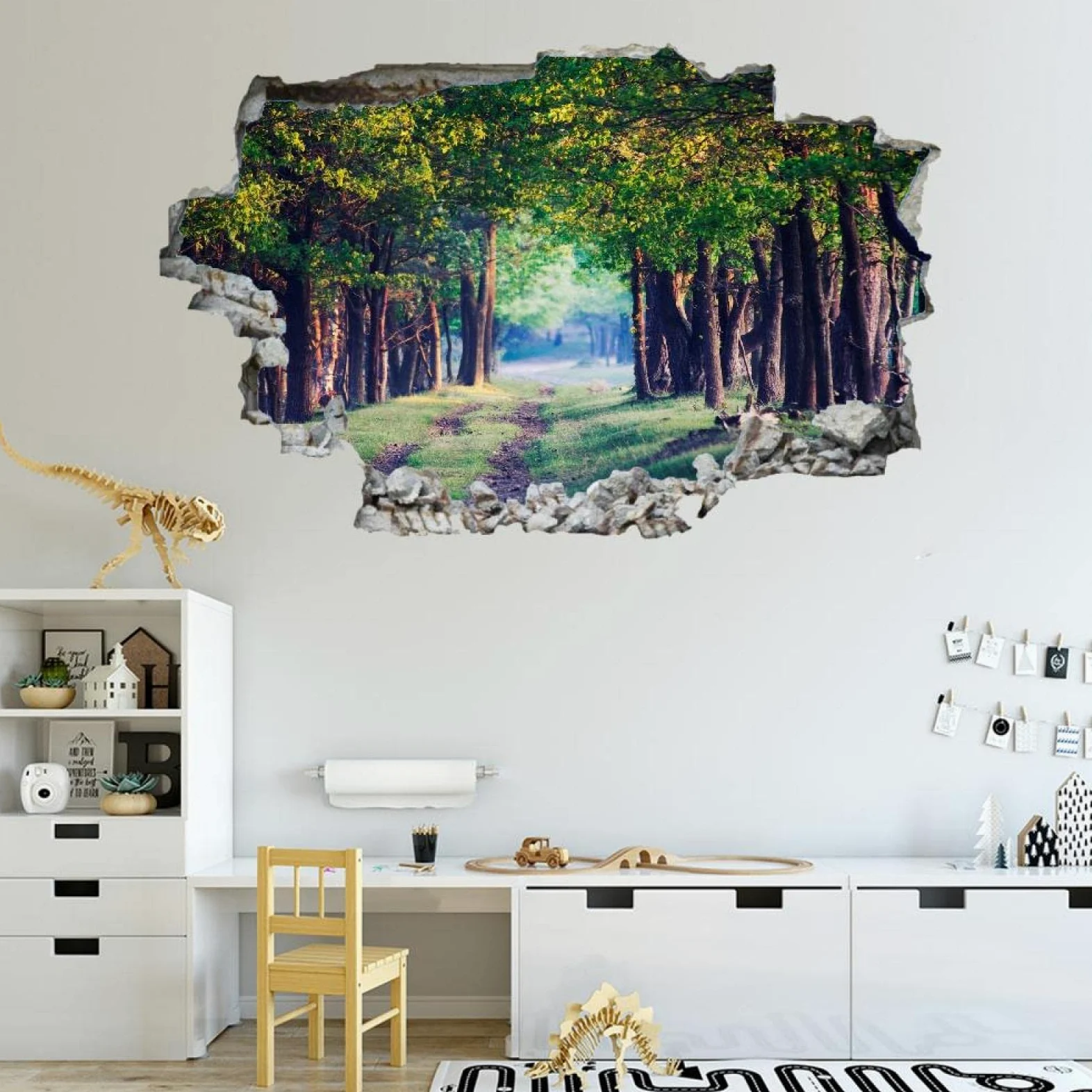 Foresta Adesivi da Parete 3D Piante Decorazioni Parete Stickers Murali Soggiorno Asilo Nido Camera da Letto per Bambini 80x120cm