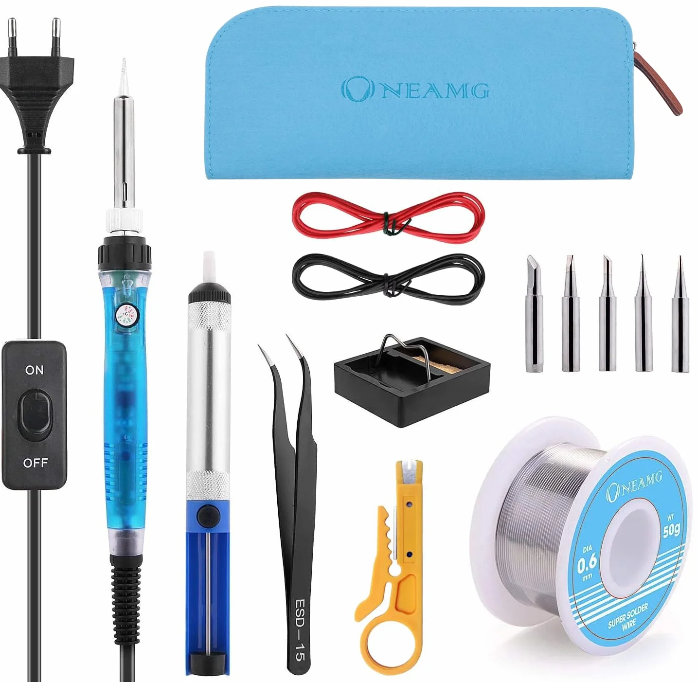 Saldatore Kit 60W 220V Saldatura a Stagno Professionale con Valigetta
