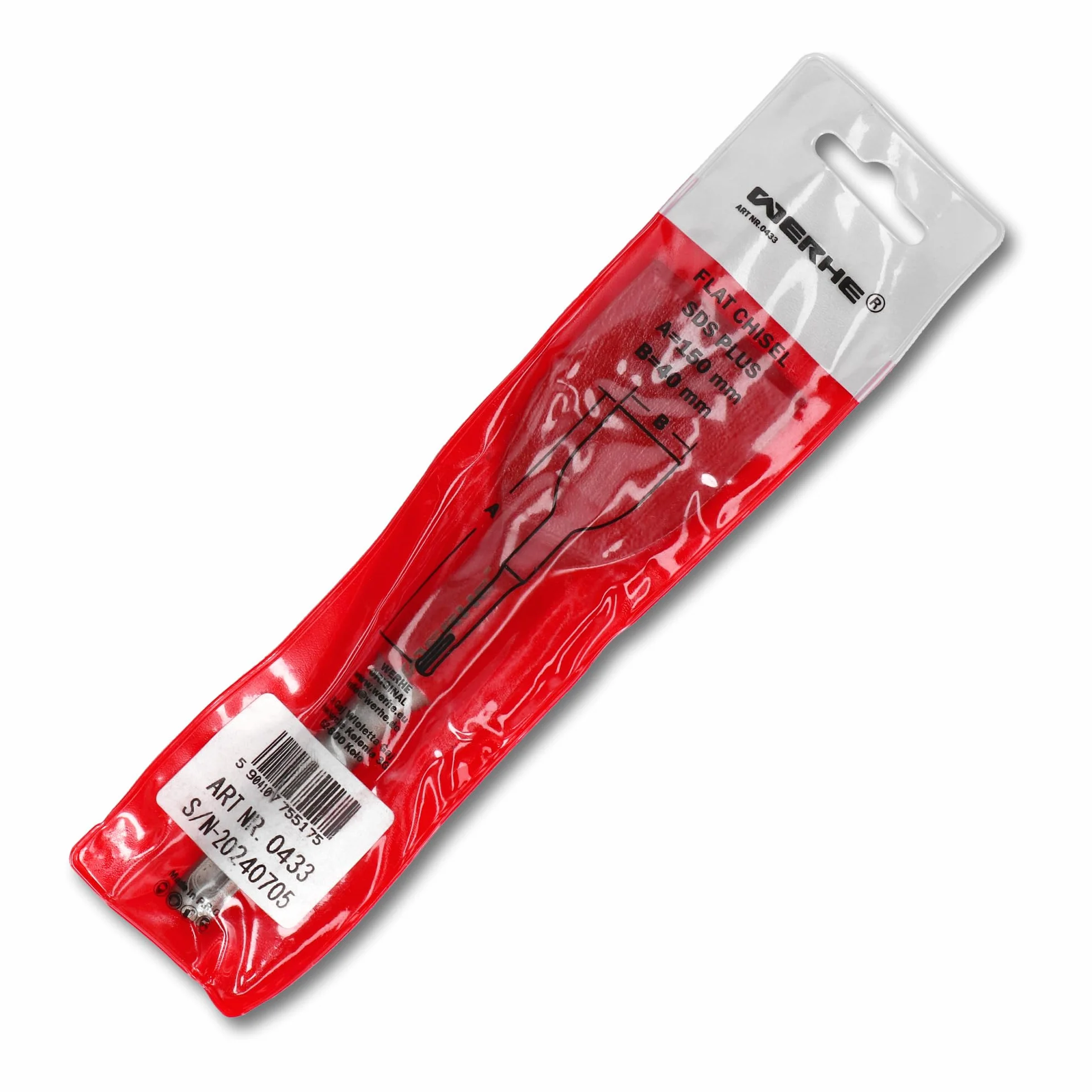 Scalpello WERHE SDS Plus 40 x 150 mm – Scalpello piatto do betonu i płytek