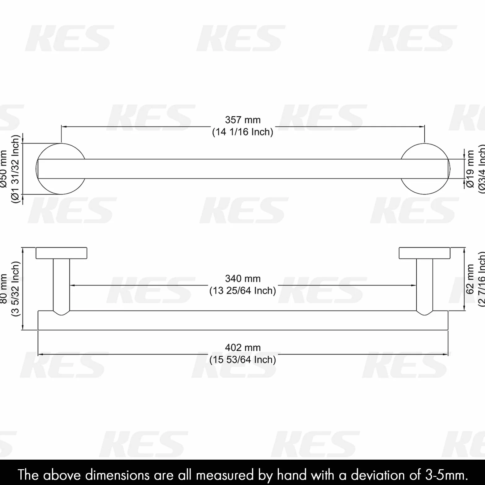 KES Porta Asciugamani Bagno SUS304 Acciaio Inossidabile 40CM Lucida A2000S40DG