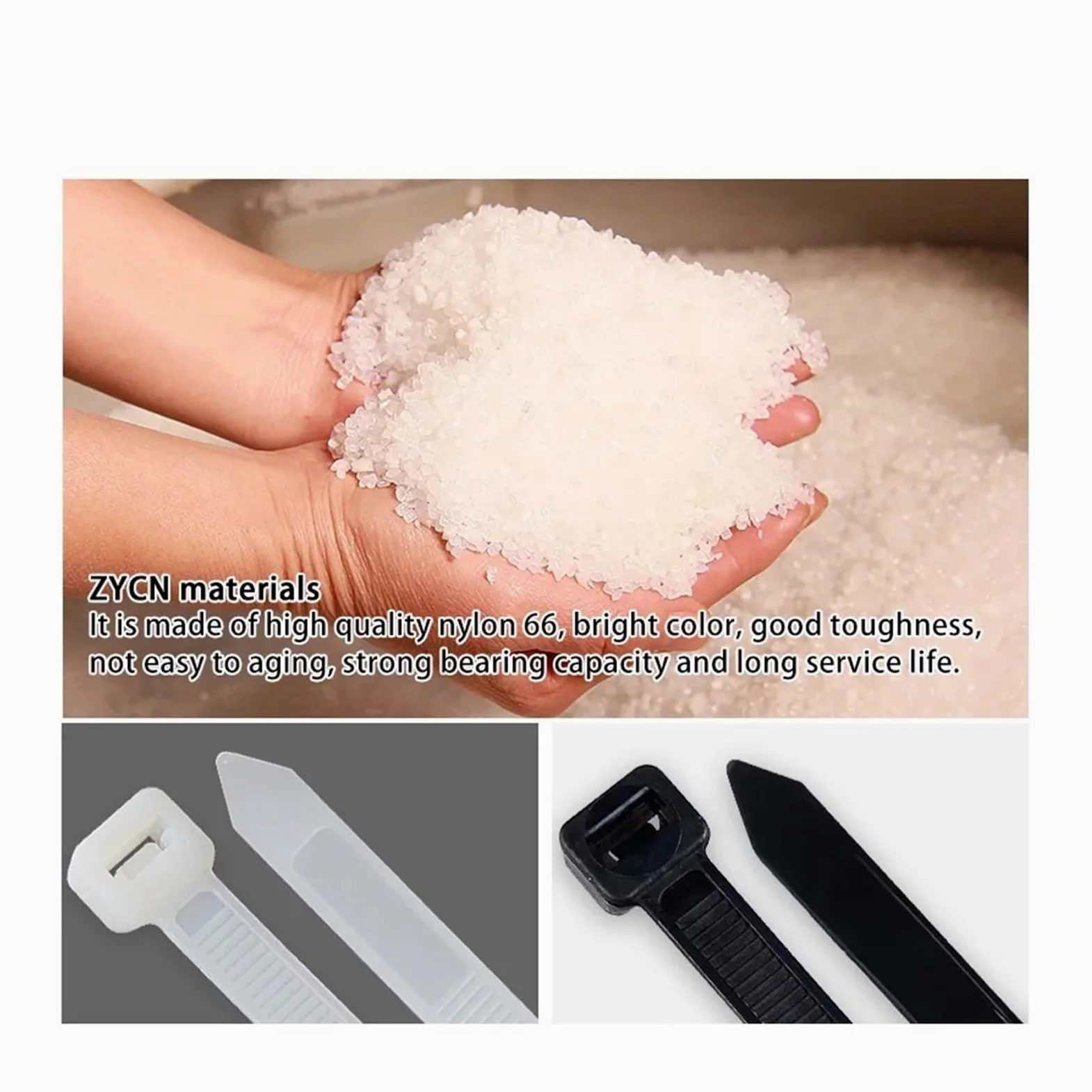 Fascette per Cavi Fascette stringicavo in Nylon e plastica, autobloccanti, con Anello di Fissaggio Regolabile, for casa, Ufficio, Giardino, Filo con Cerniera(Silver,1000Pcs)