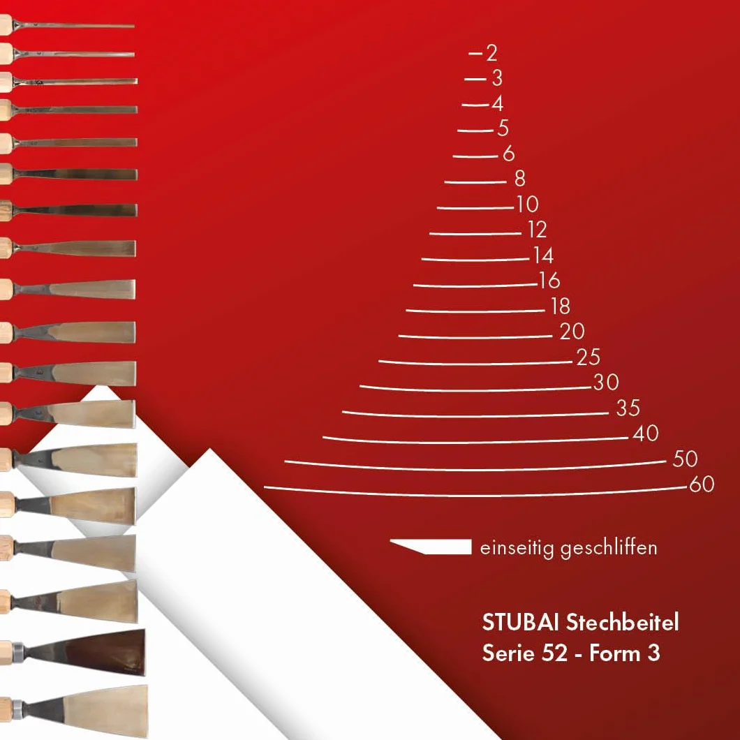 Stubai 520330 Sgorbia per Scultori con Manico, Modello 3, 30 mm