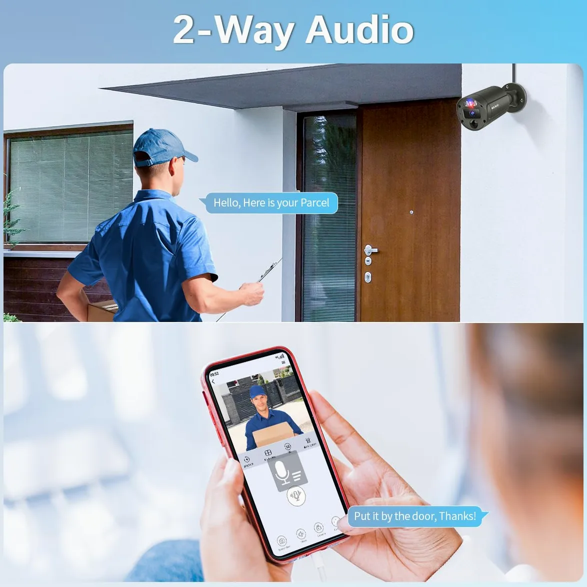 Sistema di telecamere di sicurezza cablate per esterni, audio a 2 vie e 4K Ultra HD, sistemi di videosorveglianza POE per la casa, kit di videosorveglianza DVR