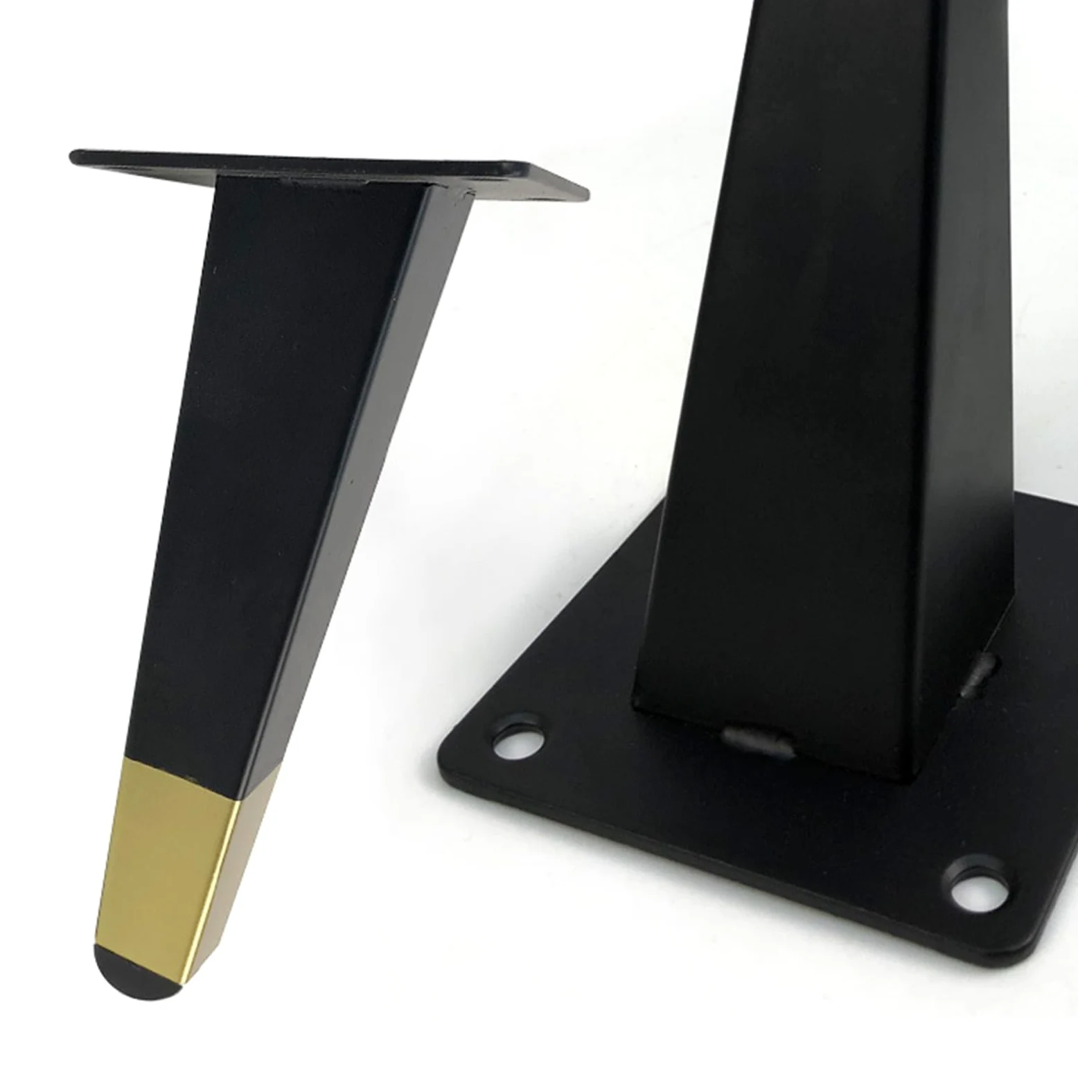 Generico Gambe per Mobili Piedini per Tavolo in Metallo da 20 cm 4 Pezzi Supporto in Ferro Nero E Oro Vernice Spray Piedini per Divano Altezza: 13-20 cm Piedini per Mobile da 20 cm/7,9"