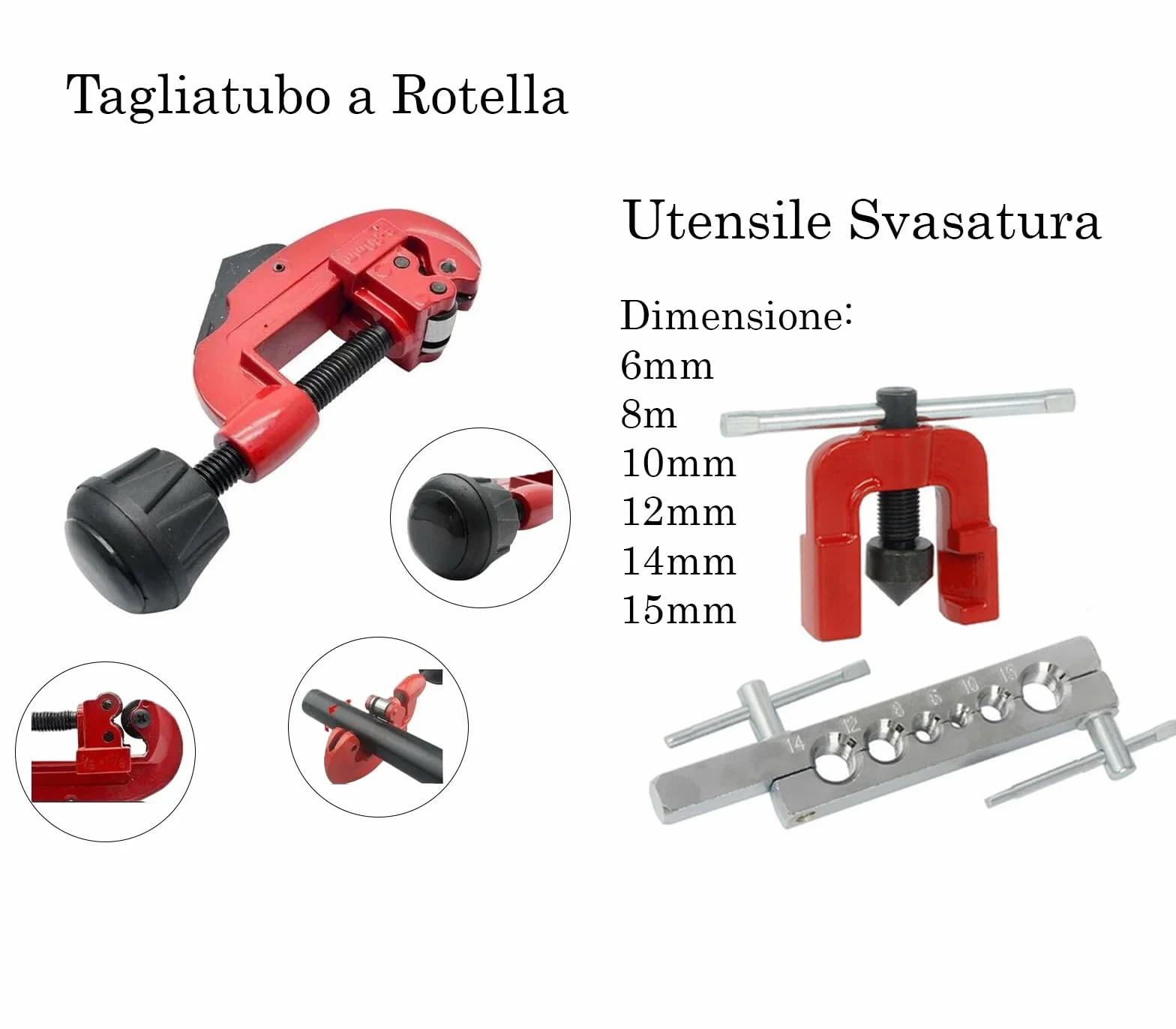 YASTA Pinza Tagliatubi Multistrato 42 mm Cesoia Taglia Tubi Plastica Set 9 Pezzi Utensili Idraulico
