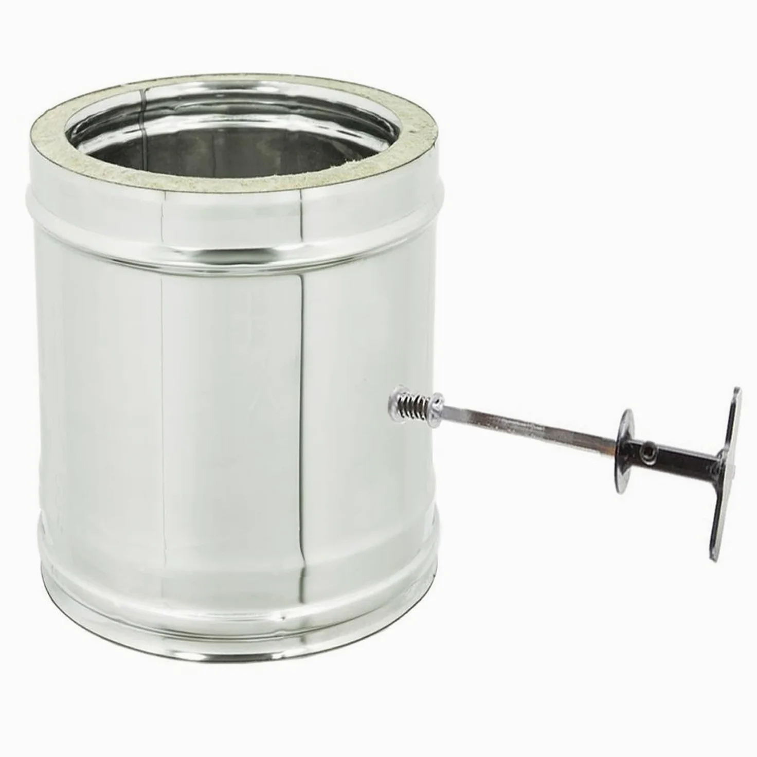 Manicotto Con Valvola Doppia Parete Tubo Coibentato Regolabile Acciaio INOX Raccordo Per Canna Fumaria (DN 250/300)