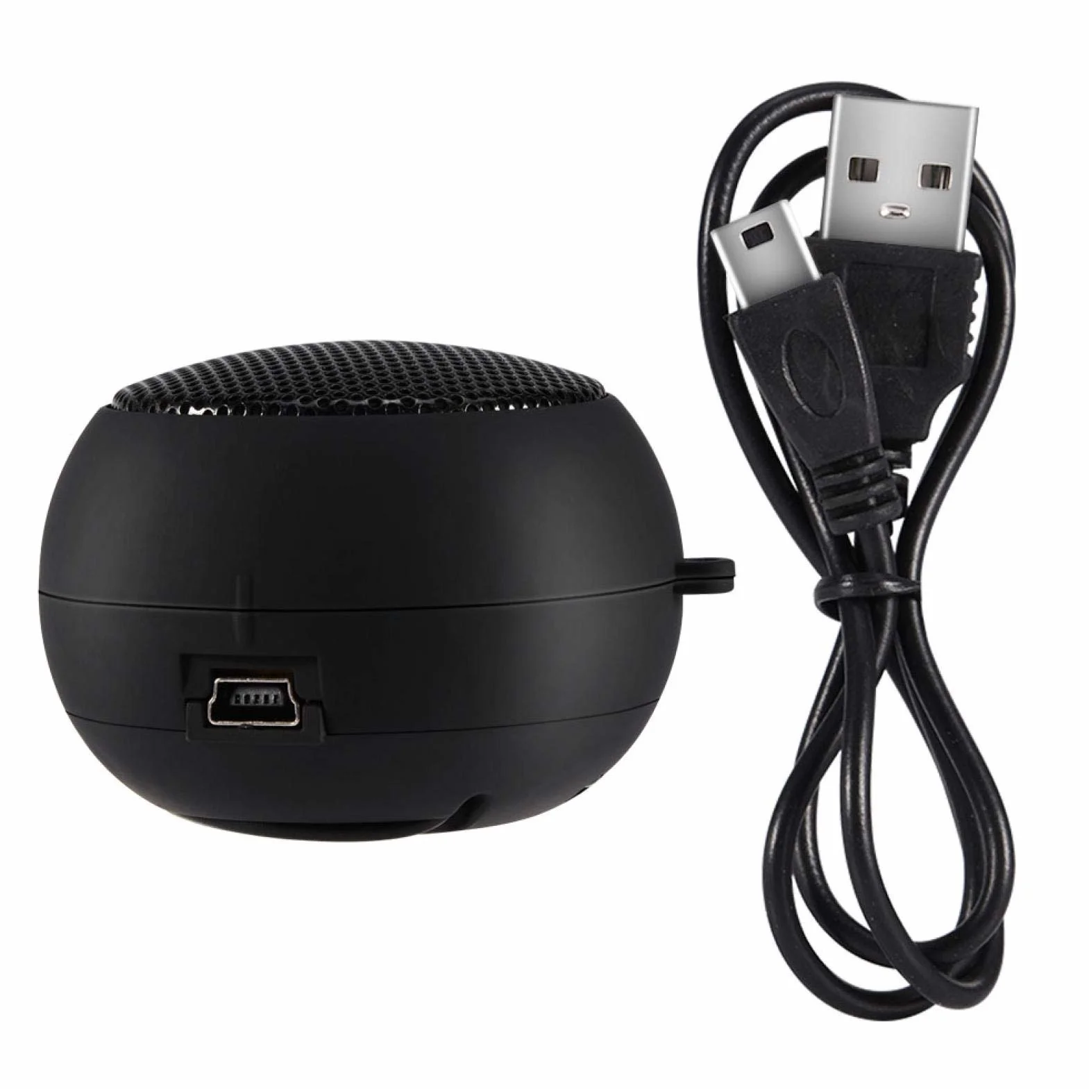 Goshyda Mini Altoparlante, Altoparlante Retrattile Portatile Leggero da Viaggio USB da 3,5 mm a Bassa Potenza con Batteria, per MP3, MP4, MP5, telefoni cellulari, Computer(Nero)