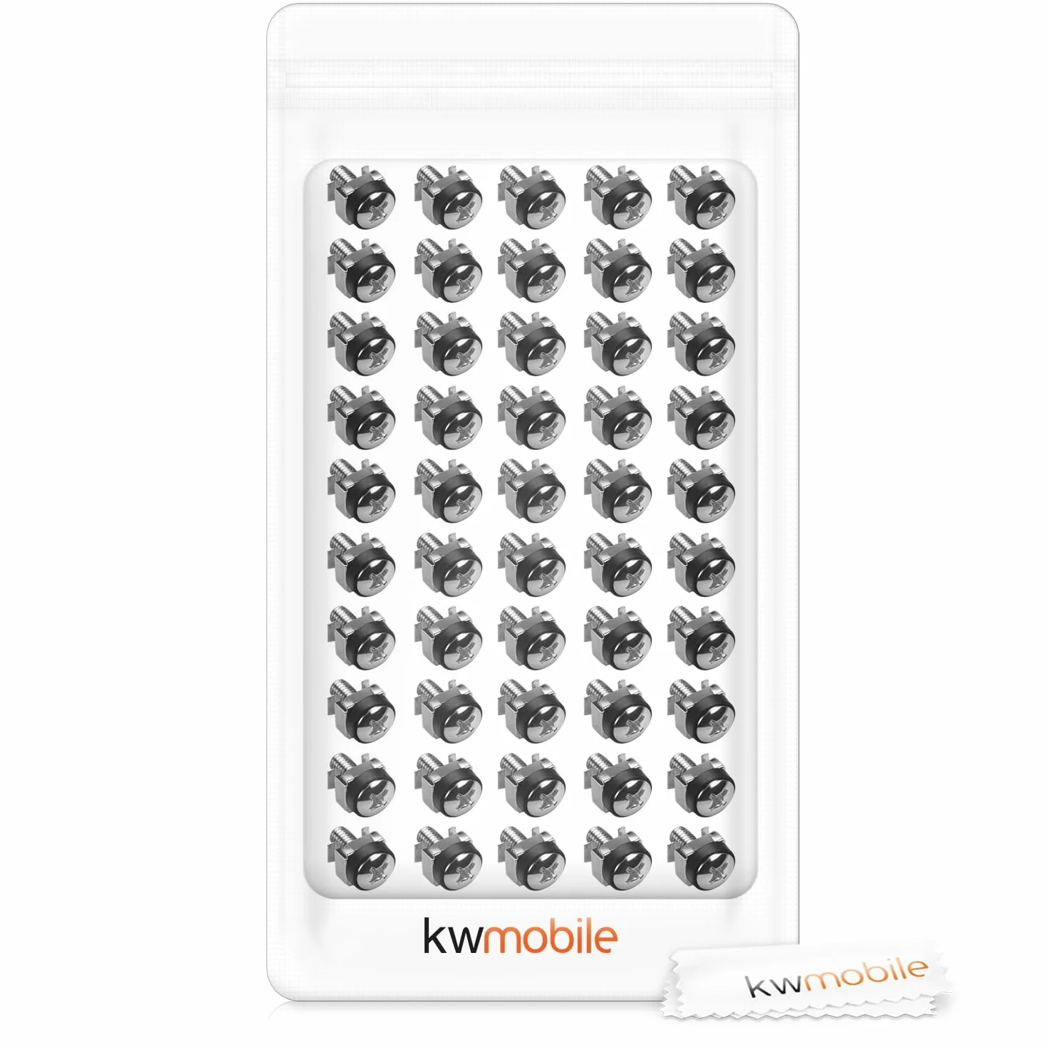 kwmobile Dadi Ingabbiati M6 Set 50 Pz per Rack 10" 19" Argento