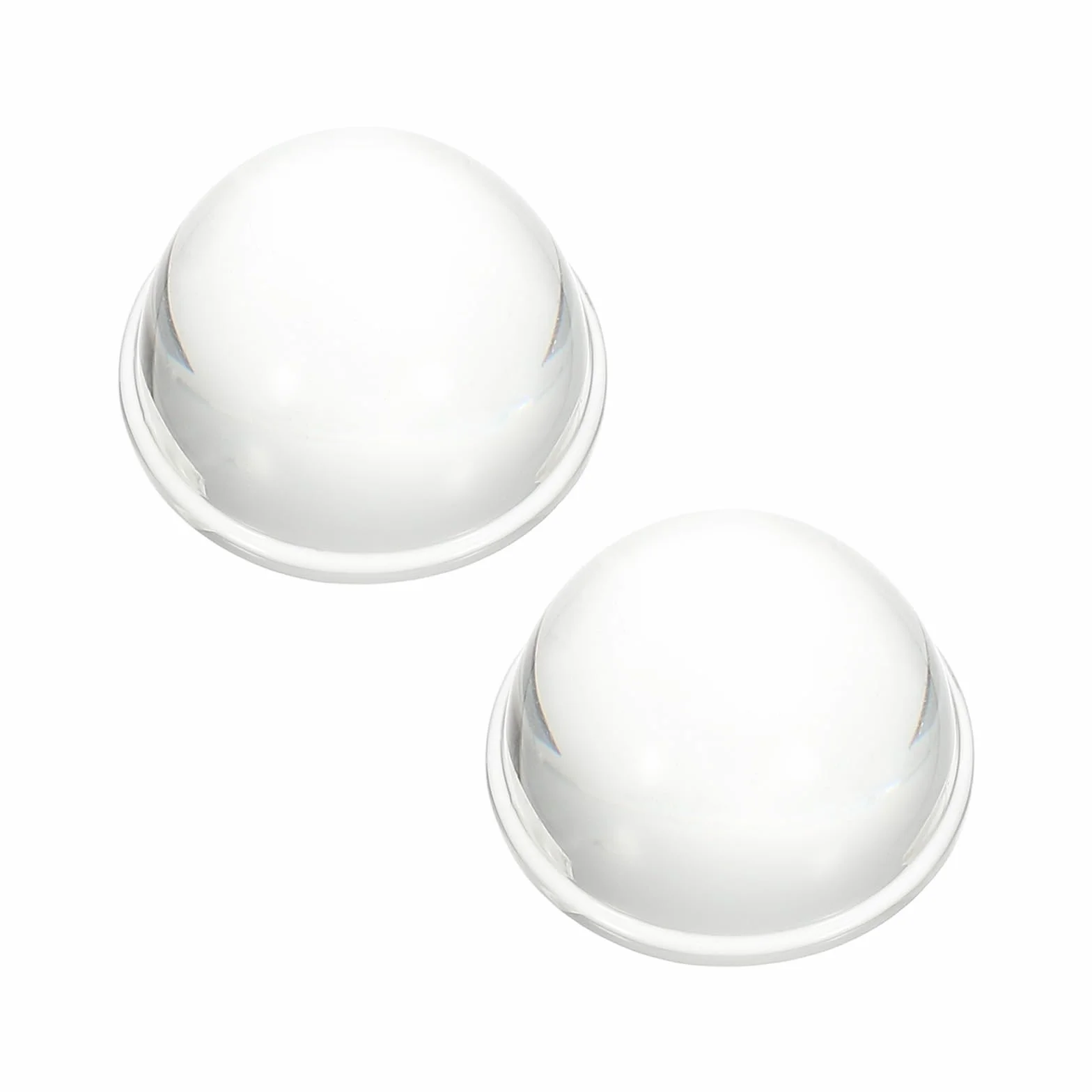 PATIKIL Diametro 35mm Lente Piano Convessa, 2 Pezzi Altezza 20mm Vetro Borosilicato Alto Lente Ottica Convessa Condensatore con Bordo per Torcia Auto Bicicletta, Trasparente 2.5mm