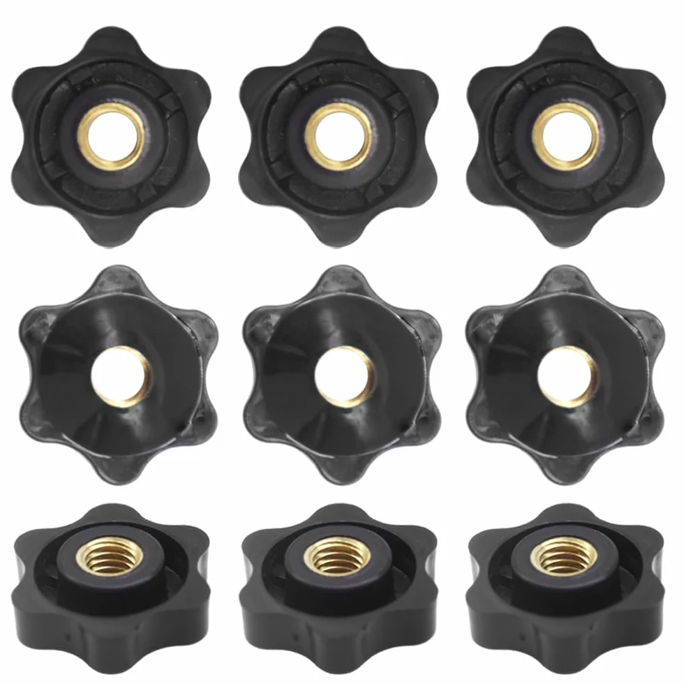 Manopola di Serraggio M8 Dado a Stella, Manopole Filettate, Pomello Femmina, Manopola Zigrinata per Macchine Industriali