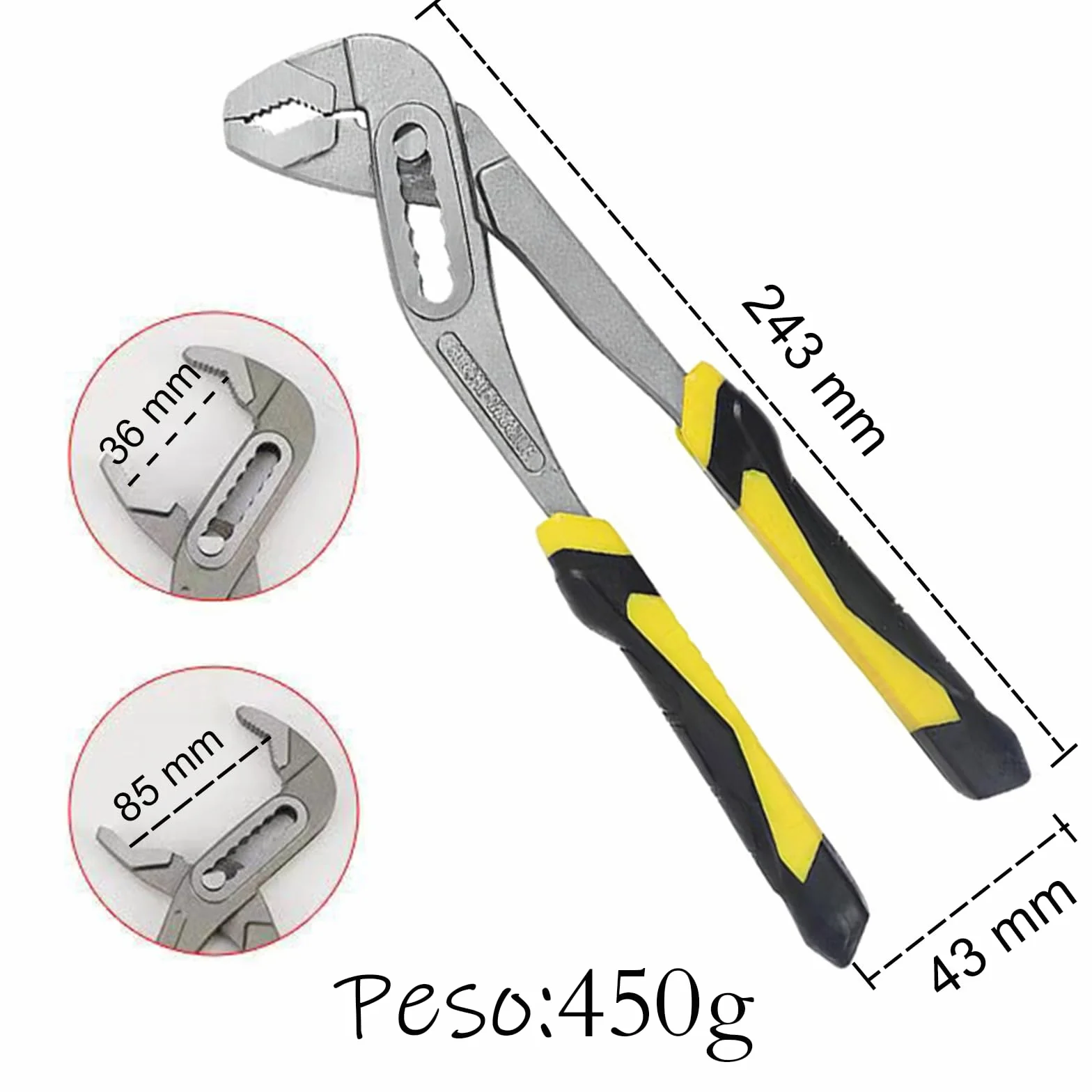 Pinza Pappagallo 23.5cm 7-Posizioni Regolazione Antiscivolo Alta Coppia Antiruggine