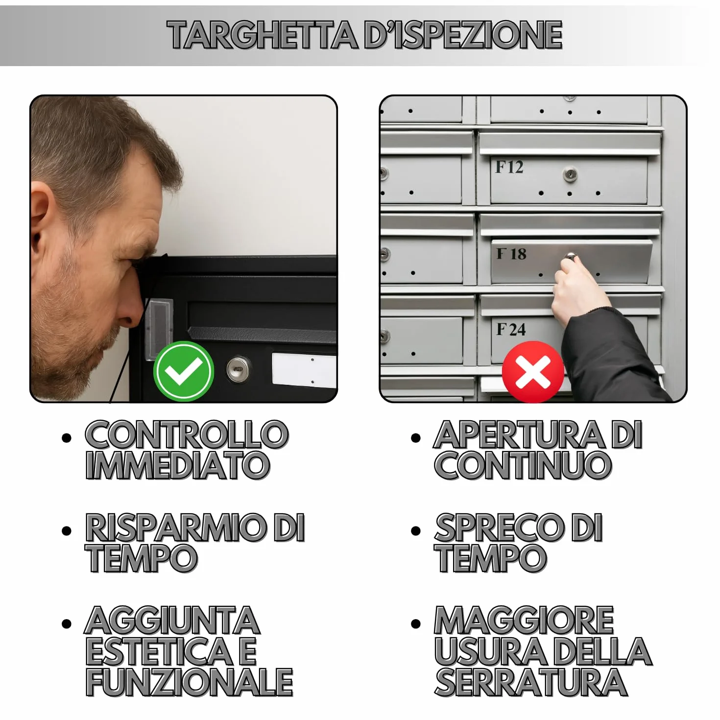 MOHOME Cassetta Postale Esterno Condominiale Antracite Ferro 4 Scompartimenti 30x17x42 cm Apertura Frontale Doppia Chiave