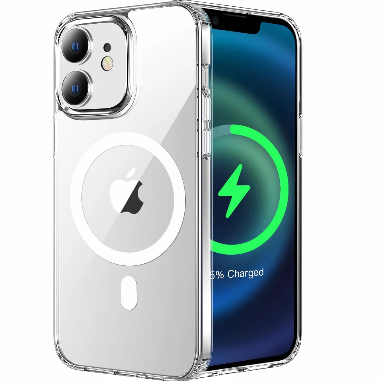 tigratigro Cover Magnetica per iPhone 12/12 Pro, Compatibile con MagSafe Ricarica Wireless, Anti Ingiallimento, Antiurto di Grado Militare, Custodia magnetica, Retro Antigraffio Trasparente