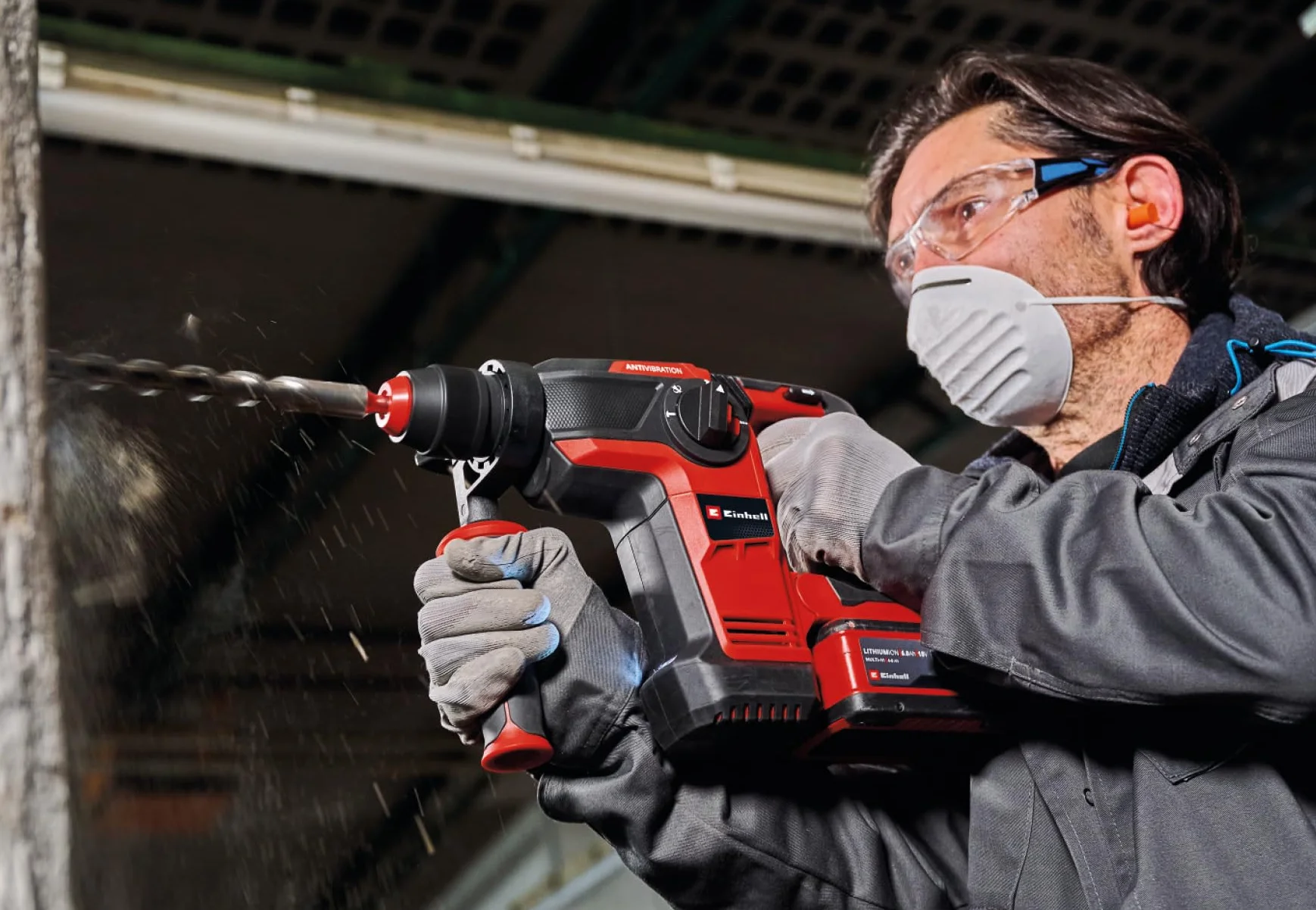 Einhell Professional Tassellatore TP-HD 18/28 Li BL 18 V Brushless 3 J SDS-plus 4 funzioni Power X-Change