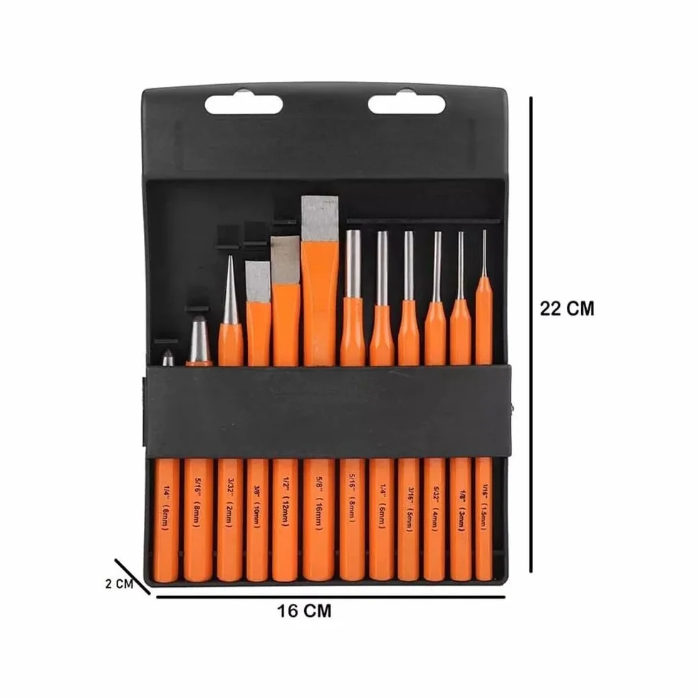 Set 12 scalpelli punteruoli punzoni conici cacciaspine cacciachiodi