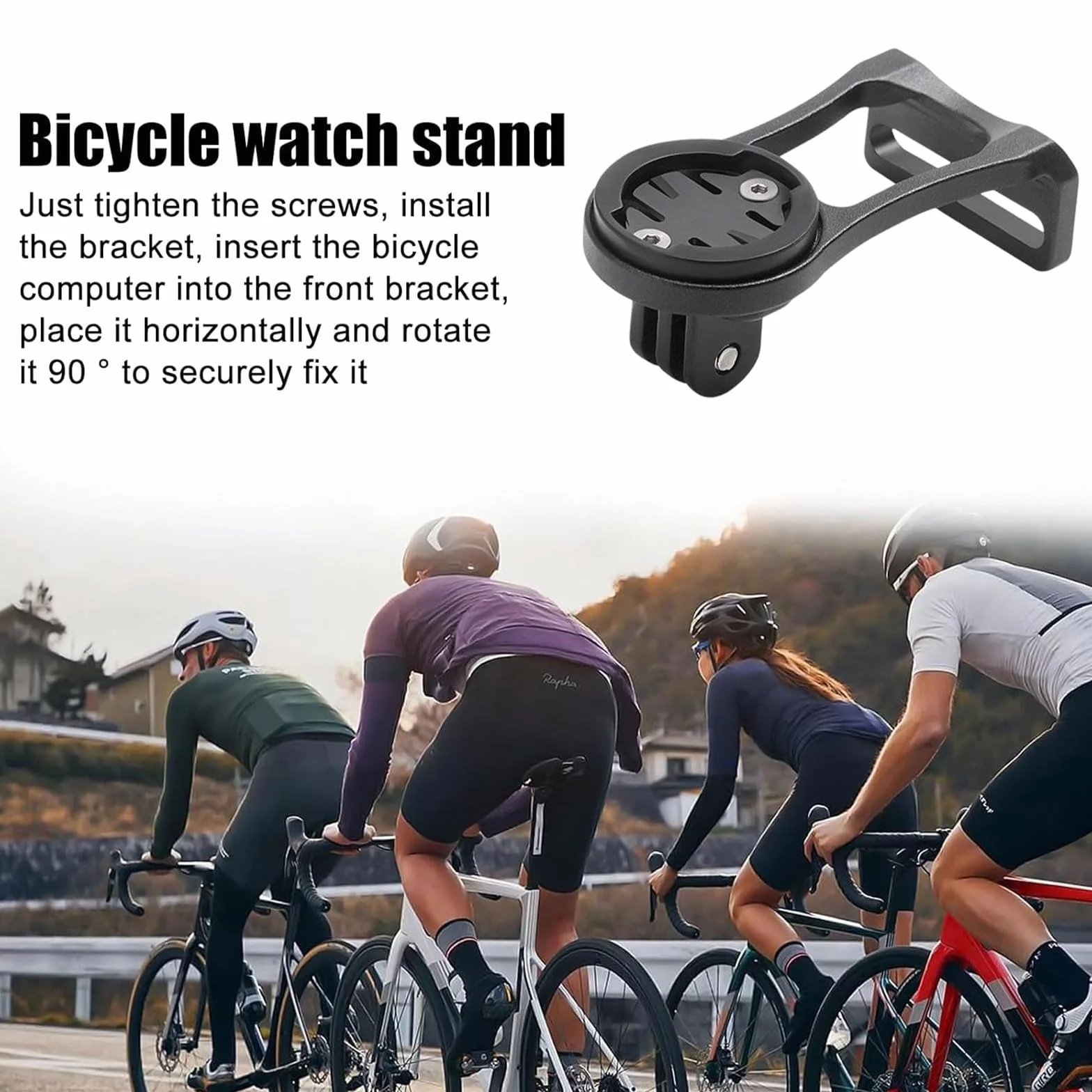 Contachilometri per Bici, Supporto Computer Bici, Lega di Alluminio Ciclismo Gomma a Pedale Supporto per Bici Regolabile Supporto per Bicicletta Regolabile per Garmin, IGPS