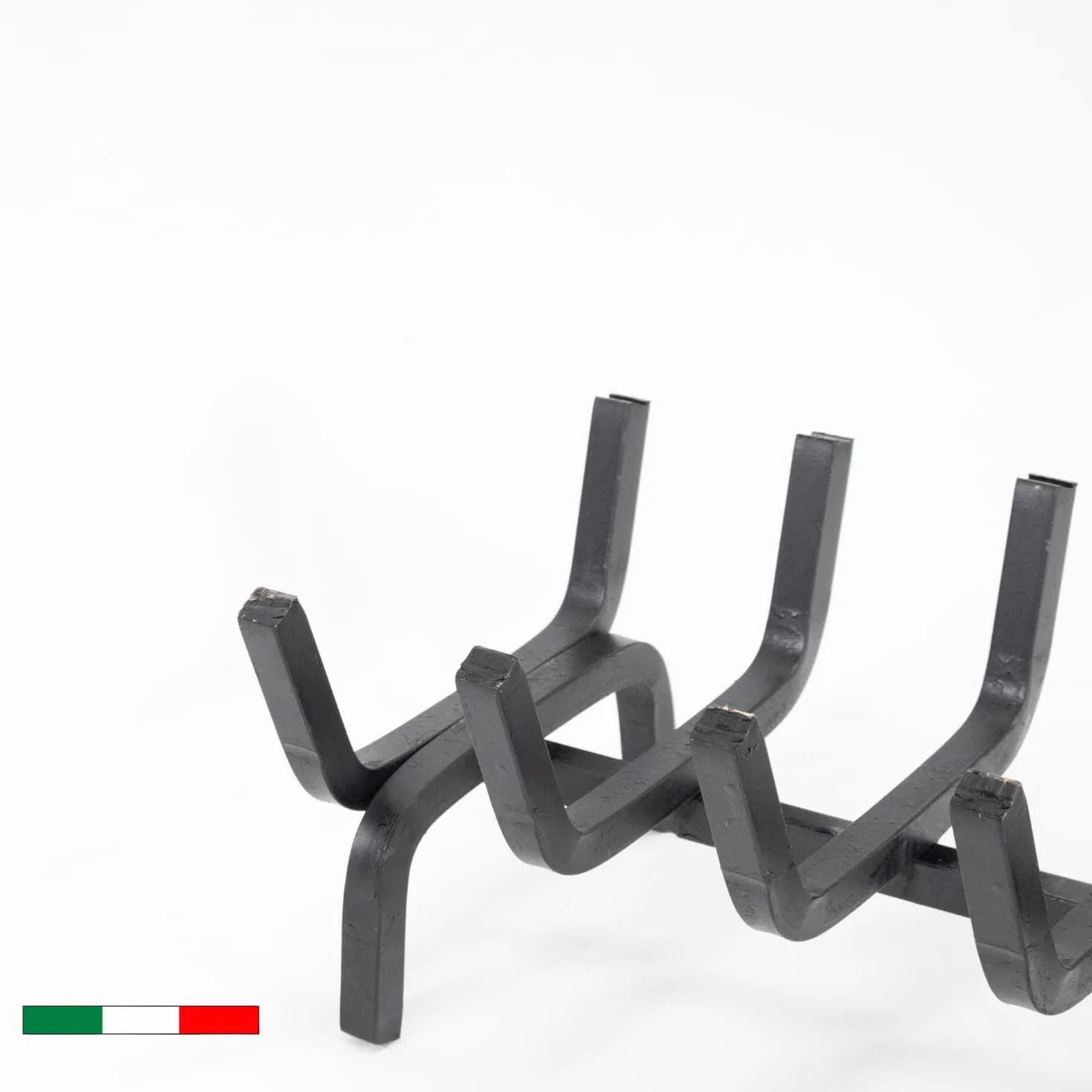 MOHOME Brucialegna per Camino in Ferro Battuto Nero Made in Italy 5 Barre Griglia 30x20x15 cm Braciere per Camino Poggia Legna Piedi Rialzati Portalegna per Caminetti Accessori Attrezzi Camino