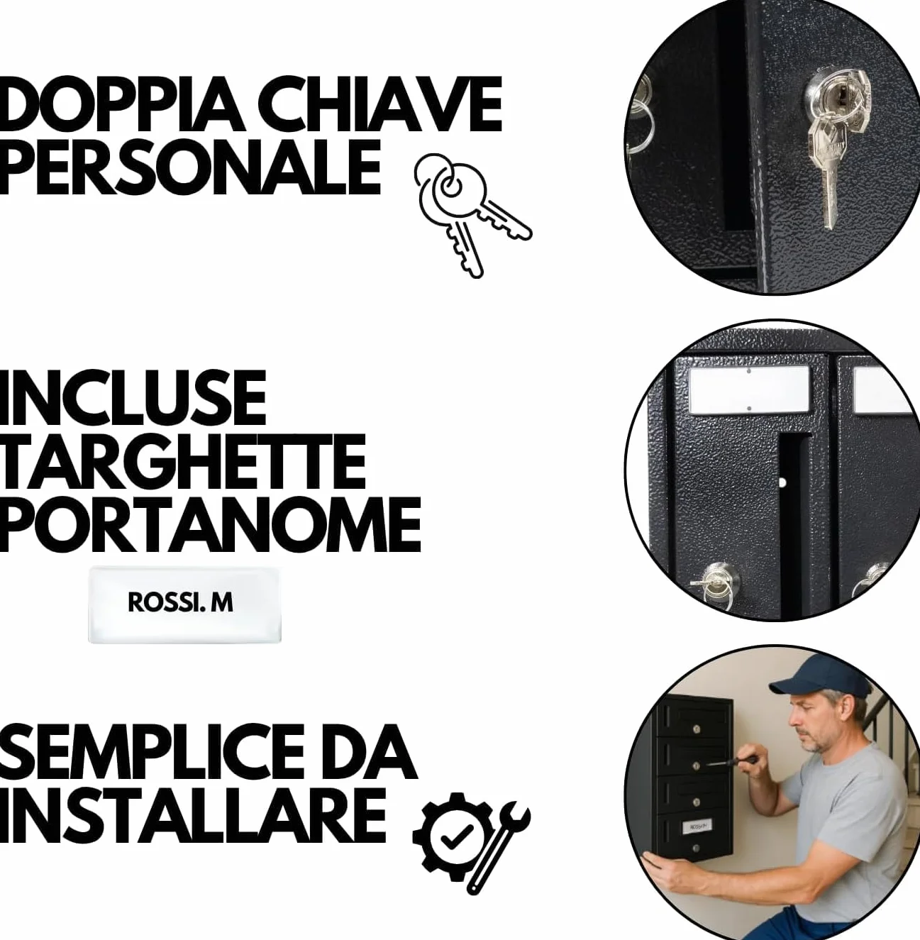 Cassetta postale condominiale componibile da muro buca lettere da esterno in acciaio Made in Italy Silver 12 posti