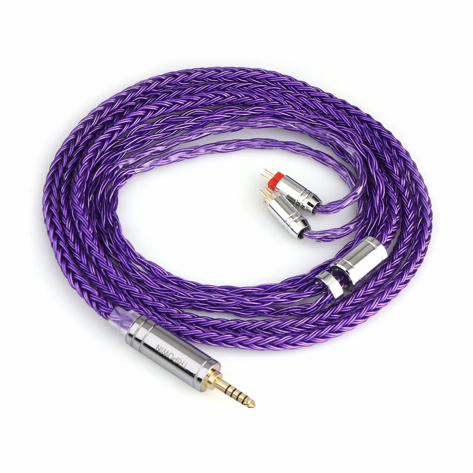 Linsoul Tripowin Zonie IEM Cavo, 16 Core Placcato Argento Cordoni Aggiornati, 1.25m SPC in Ear Monitor Cavi per 7hz Zero:2 Orchestra Lite Cadenza Hype4 Supermix4(2pin 0.78mm, 4.4mm)(Viola)